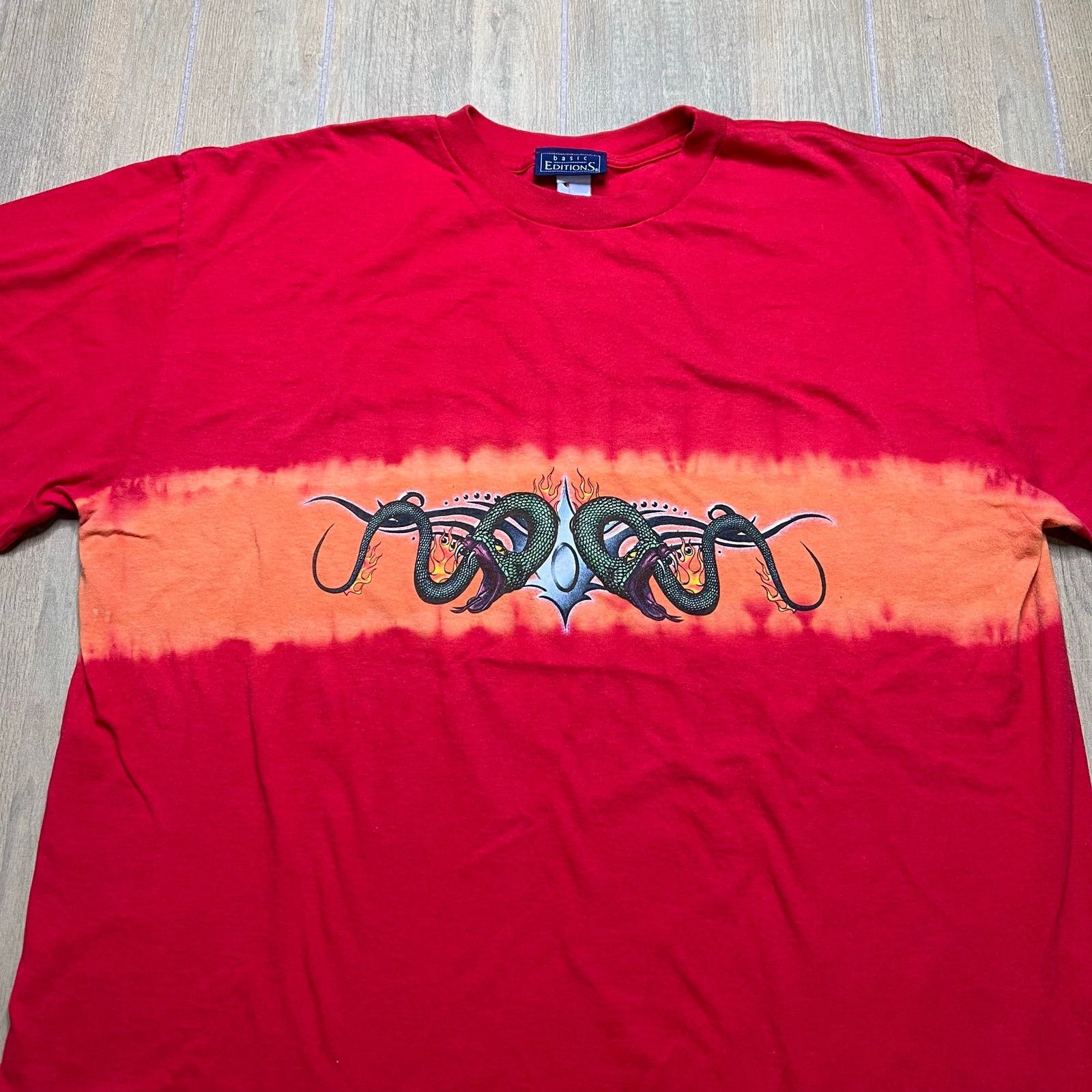 Basic Editions Vintage 90s Basic Editions Tie Dye Snake T Shirt Fade Men XL Size US XL / EU 56 / 4 - 9 Thumbnail