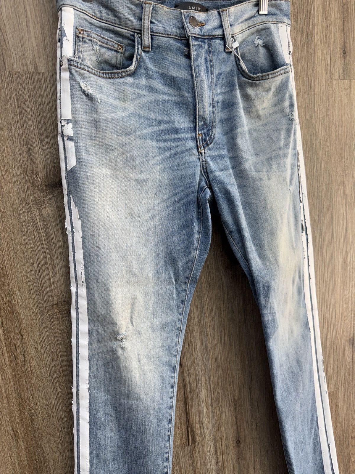 Amiri Amiri White Stripe Jeans Size US 33 - 3 Thumbnail