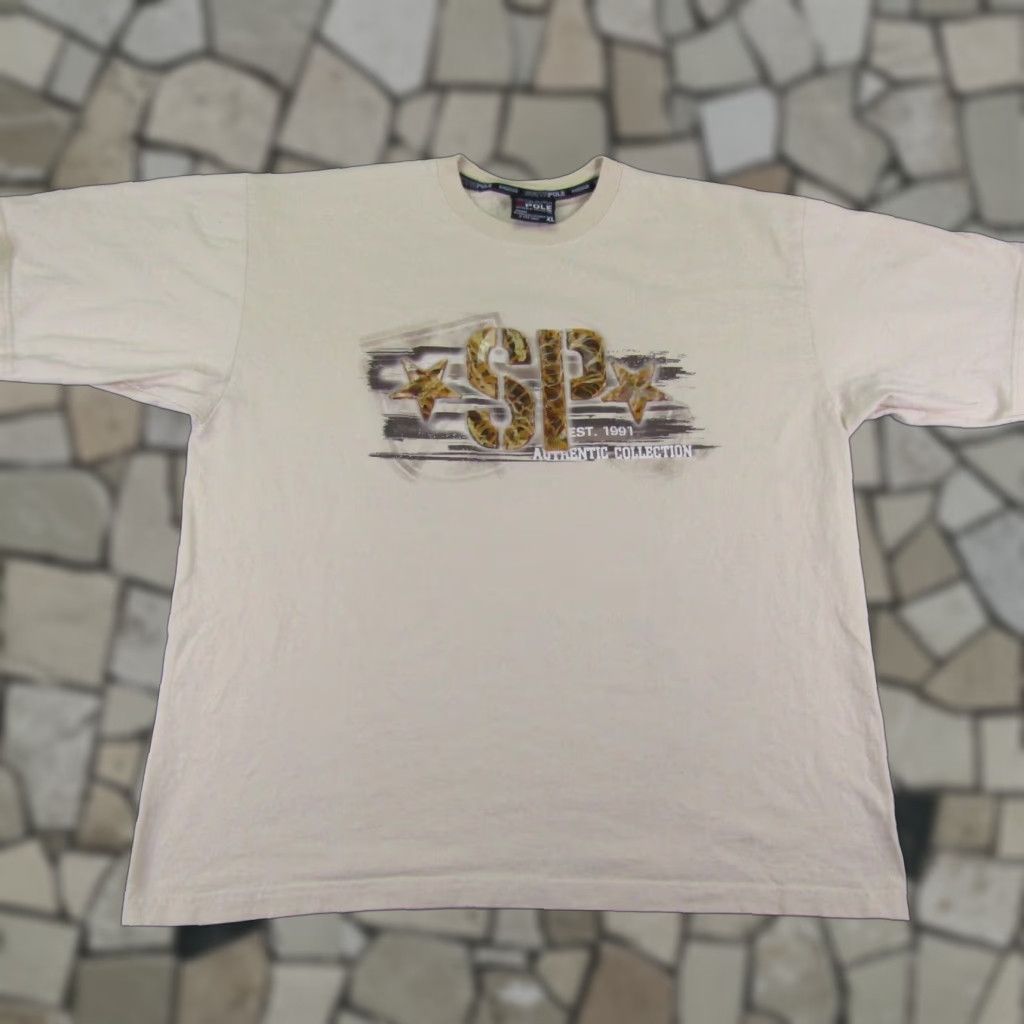 VINTAGE Southpole Shirt Mens XL Beige 3D Print Hip Hop Baggy Y2K shirt Mens XL Beige 3D Print Hip Hop Baggy Y2K