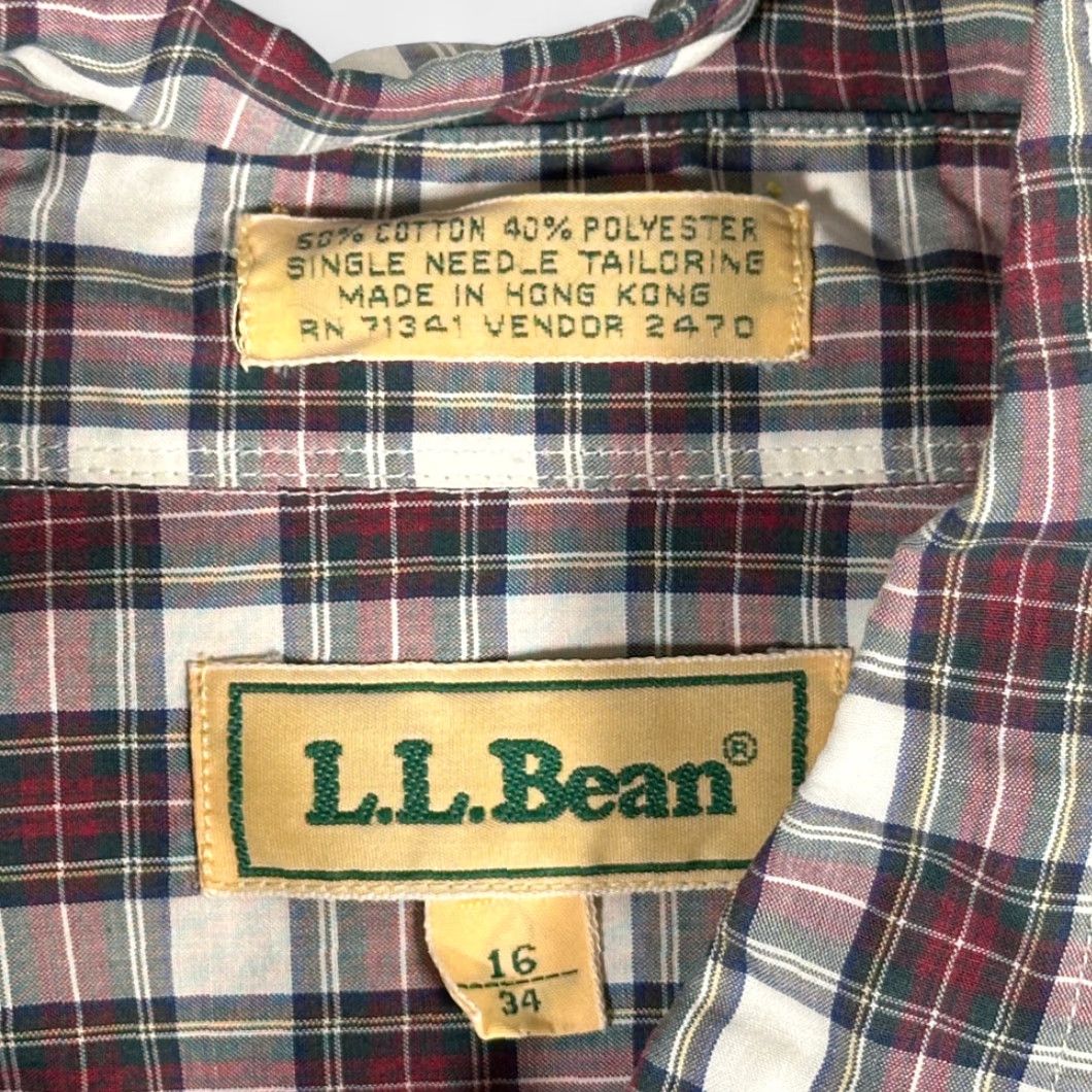 Vintage VINTAGE LL Bean Shirt Adult LARGE White Red Plaid Single Needle Tailoring 80s Shirts Mens Size US L / EU 52-54 / 3 - 4 Thumbnail