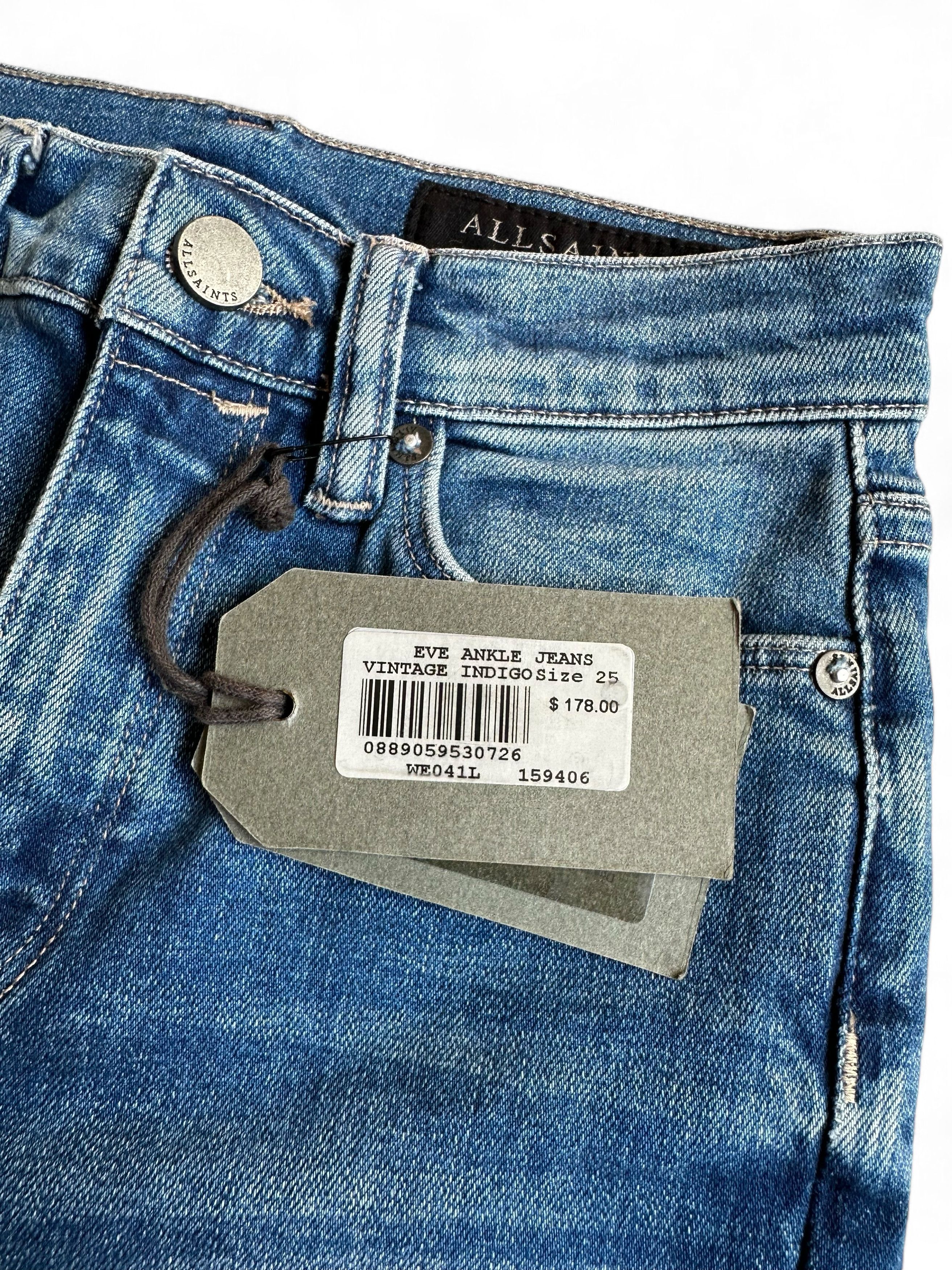 Allsaints Allsaints Blue Denim Skinny Jeans Size 25" / US 0 / IT 36 - 4 Thumbnail