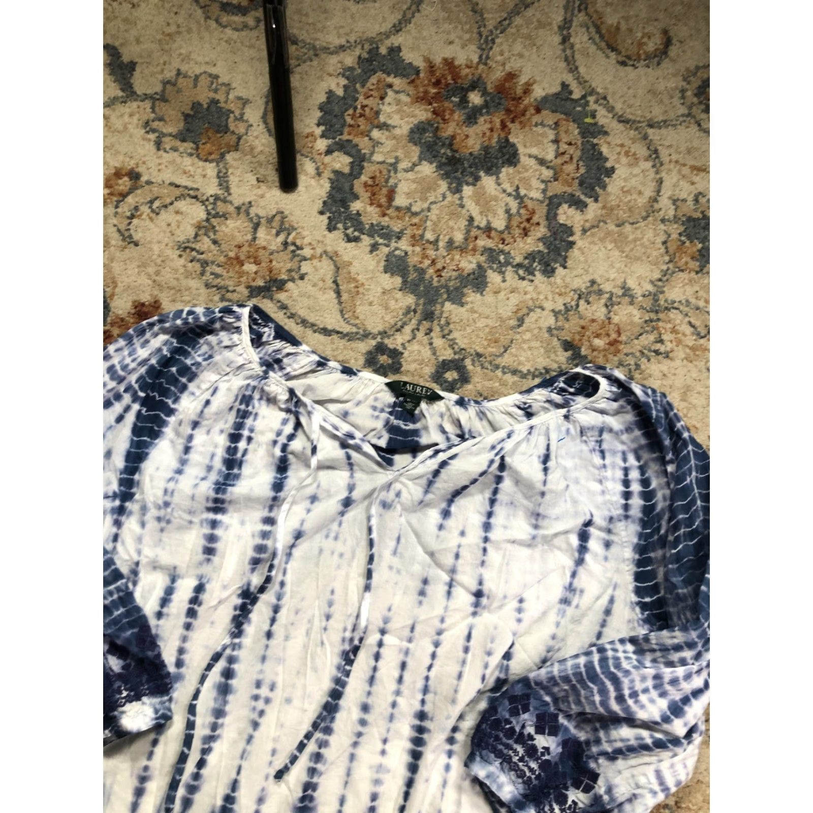 Ralph Lauren Lauren Ralph Lauren Shirt Womens XL Blue Tie Dye Peasant Tunic Boho 3/4 Sleeve Size XL / US 12-14 / IT 48-50 - 6 Thumbnail