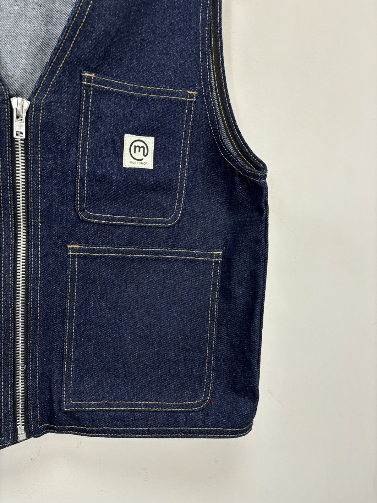 Other Mir Studio Workshop Y2K Navy Blue Hype Denim Vest Jacket Size US S / EU 44-46 / 1 - 6 Thumbnail