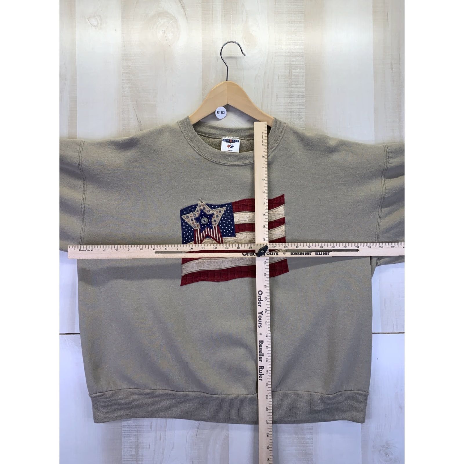 Jerzees VINTAGE Jerzees USA Made American Flag Embroidered Womens Brown Sweatshirt-XL- Size XL / US 12-14 / IT 48-50 - 3 Thumbnail