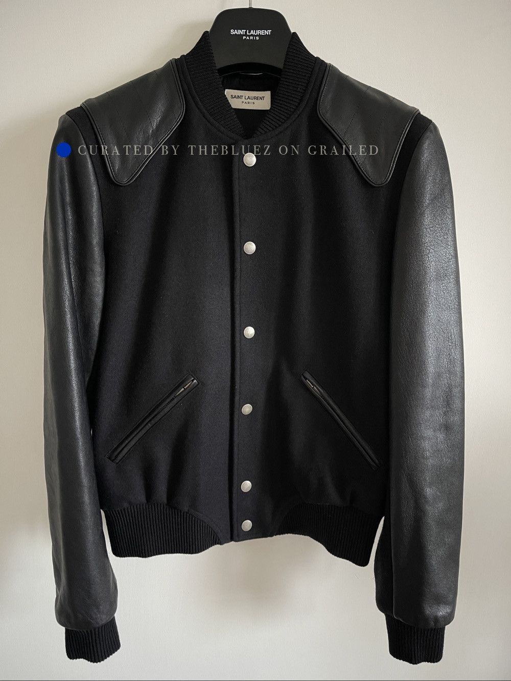 Saint Laurent Paris Classic Black Varsity Bomber Jacket Size US S / EU 44-46 / 1 - 1 Thumbnail