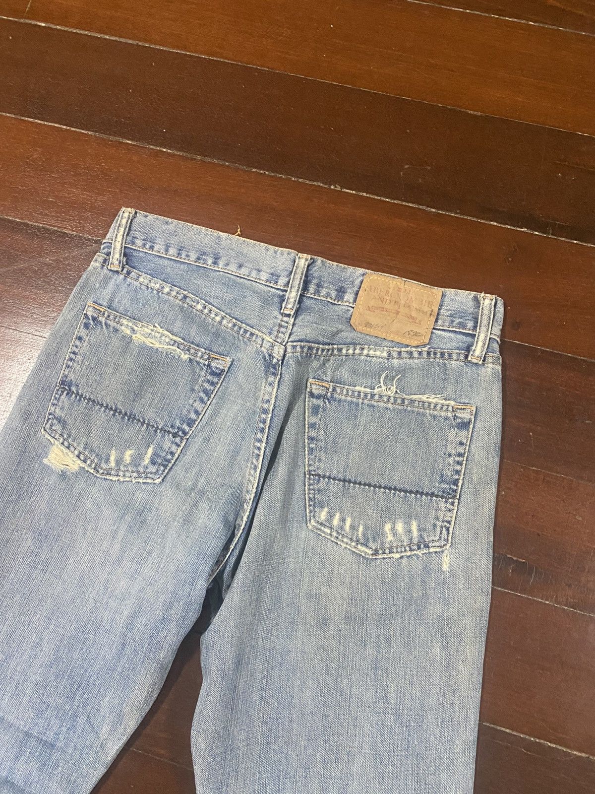 Abercrombie & Fitch Y2k Fitch Baggy Selvedge Vintage distressed mud wash Size US 32 / EU 48 - 12 Thumbnail