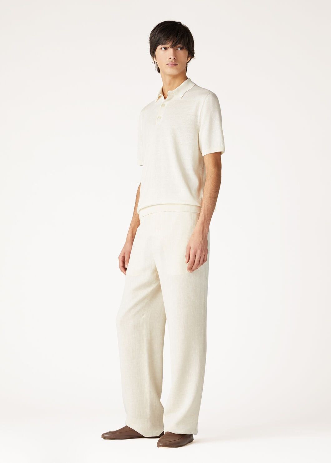Loro Piana o1w1db10725 FAO2840 Cruise Polo Shirt in White Size US M / EU 48-50 / 2 - 2 Thumbnail