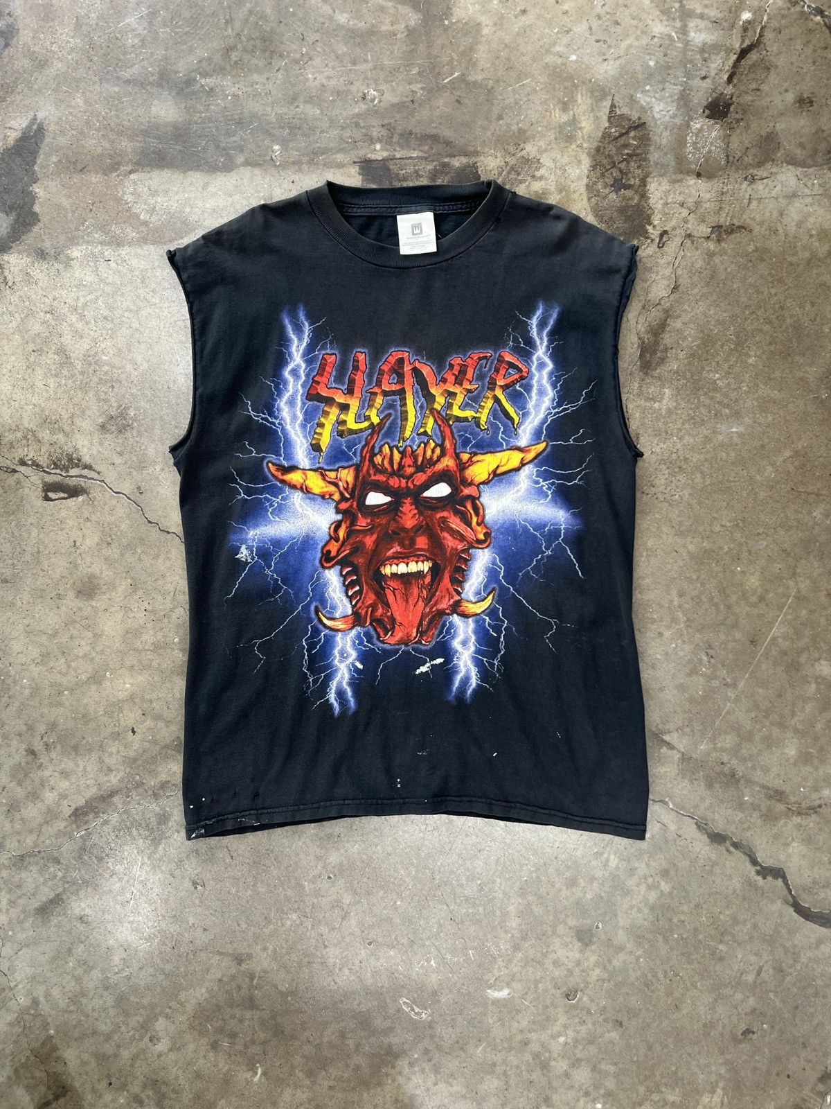 Band Tees Vintage Slayer Diabolus Distressed Tee Cut Sleeve Large Size US L / EU 52-54 / 3 - 2 Thumbnail