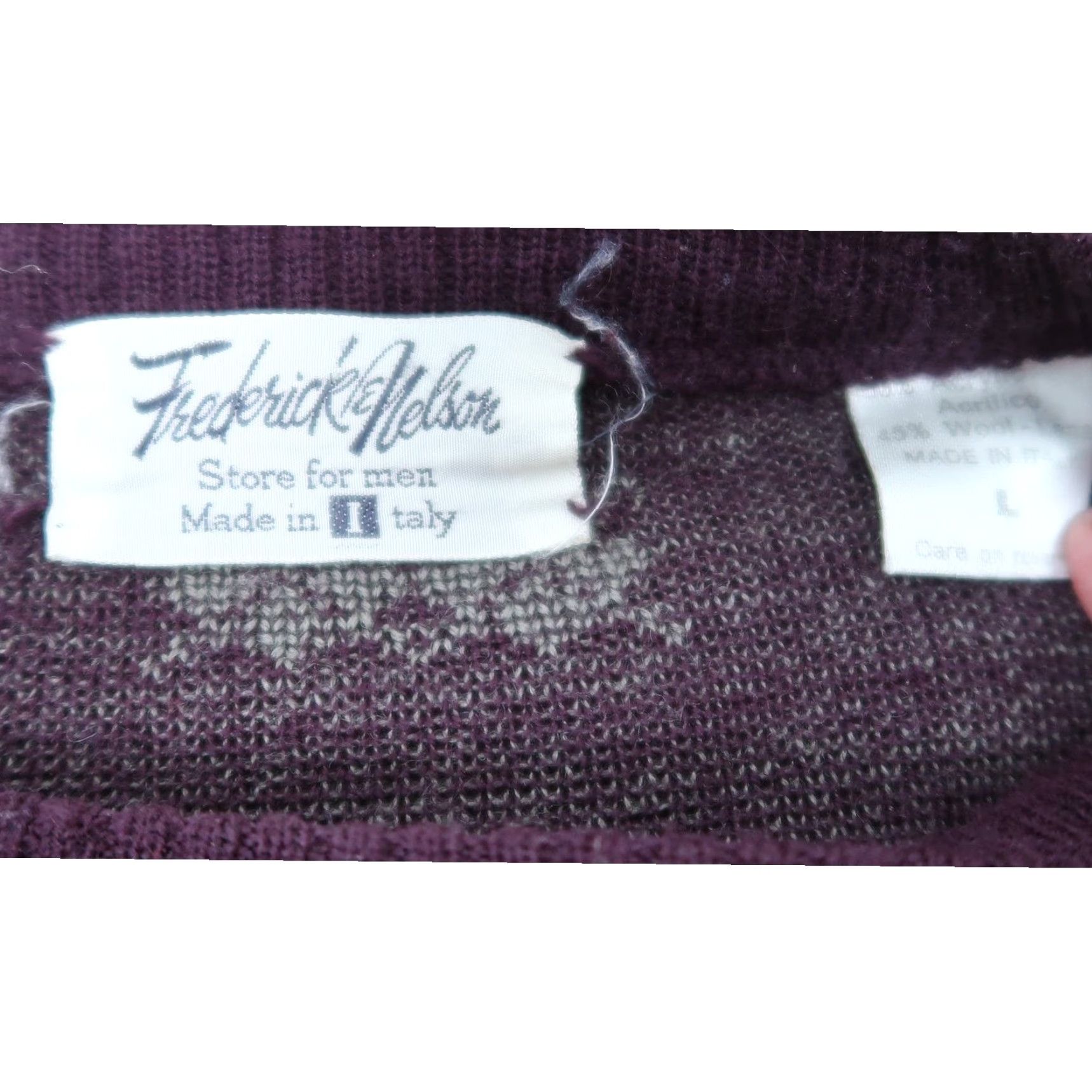 Vintage VINTAGE Frederick & Nelson Plum Purple Argyle Wool Blend Sweater Men L Crew Neck Pullover Size L Size US L / EU 52-54 / 3 - 4 Thumbnail