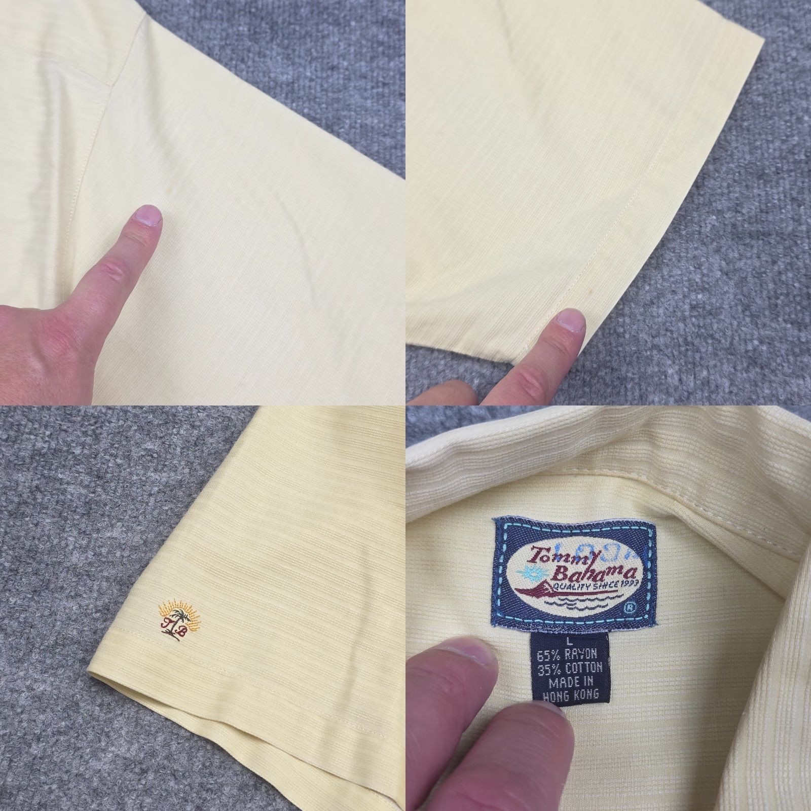 Tommy Bahama Tommy Bahama Embroidered Shirt Men's Large Yellow Button Rayon Blend *Marks Size US L / EU 52-54 / 3 - 8 Thumbnail
