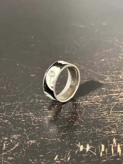 Japanese Brand RARE 925 Sterling Silver White Faces CZ Ring Size ONE SIZE - 3 Thumbnail