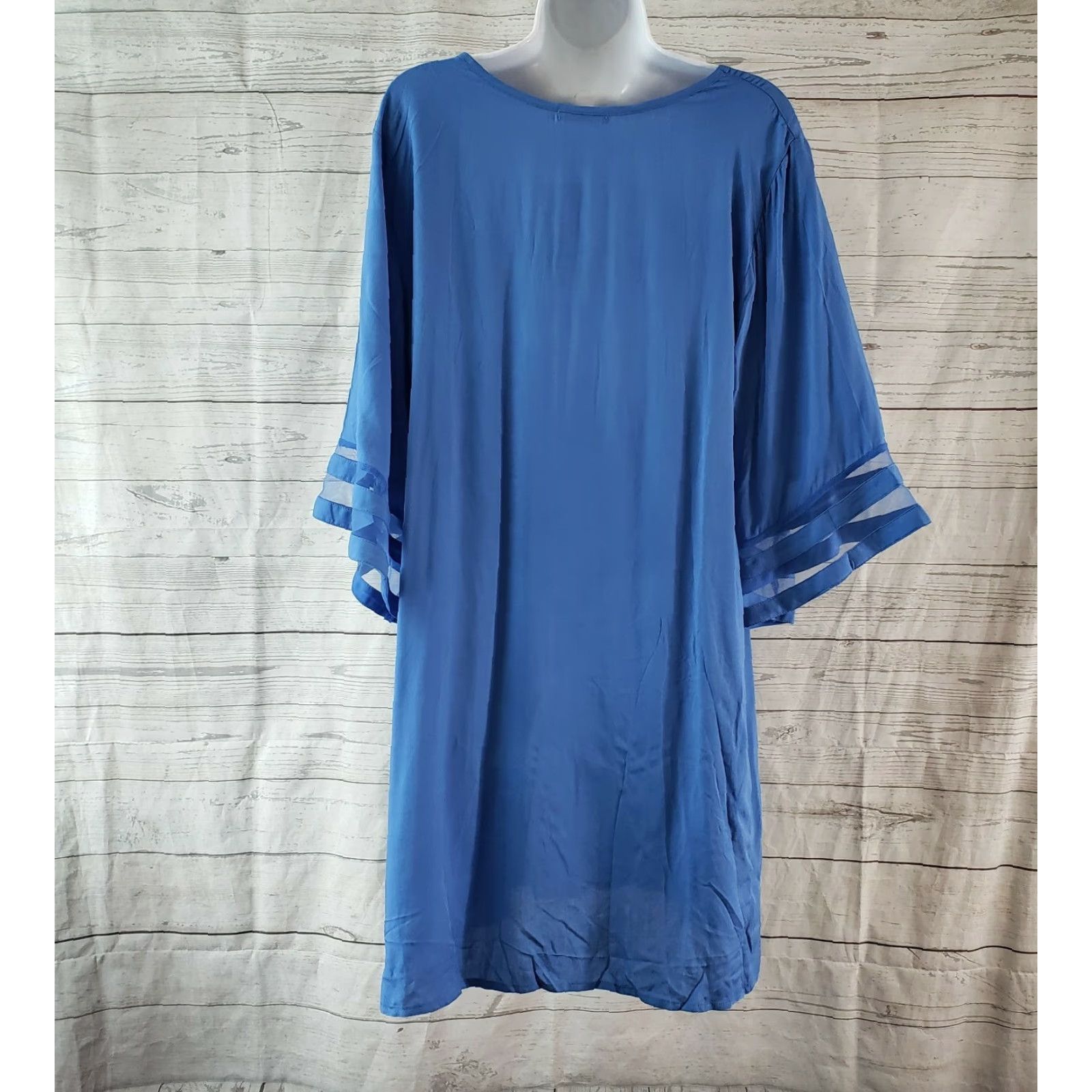 Vintage Ekouaer Womens Tunic L Solid Blue 3/4 Sleeve Rayon Scoop Neck Blouse Womens Size L / US 10 / IT 46 - 4 Thumbnail