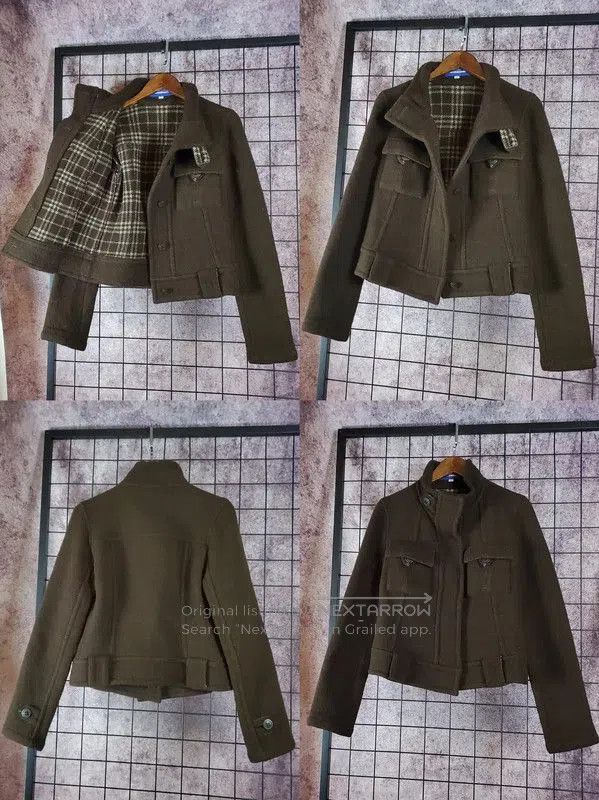Burberry Burberry Brown Wool Logo Short Cardigan for Women. Size S / US 4 / IT 40 - 1 Thumbnail