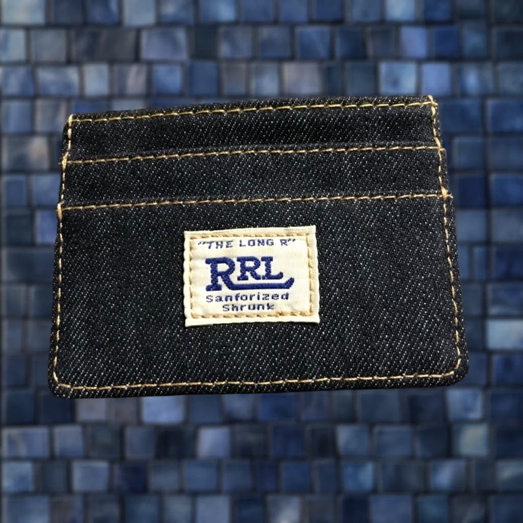 Ralph Lauren RRL Ralph Lauren Logo Embroided Card Case Holder Indigo Denim Pre-owned Wallet Unisex 8cm 11cm Indigo Logo Denim Men Women Accessories Size ONE SIZE - 1 Thumbnail