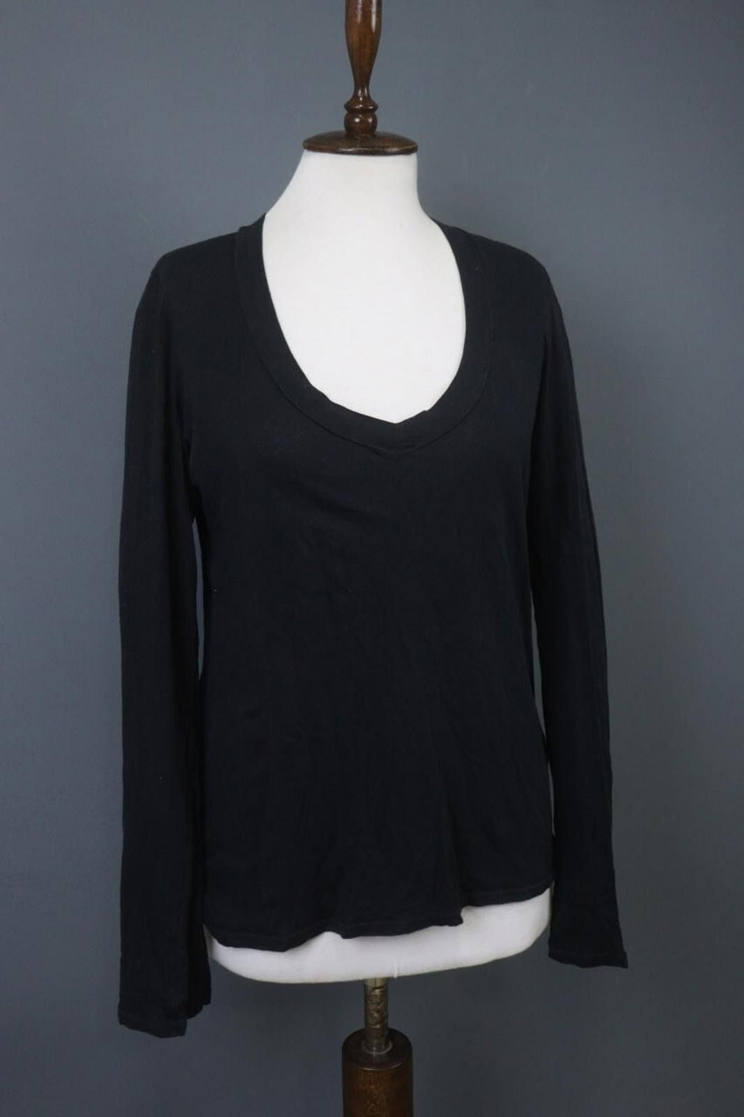James Perse James Perse Black Cotton Scoop Neck Blouse Top Size 3 Size M / US 6-8 / IT 42-44 - 8 Thumbnail
