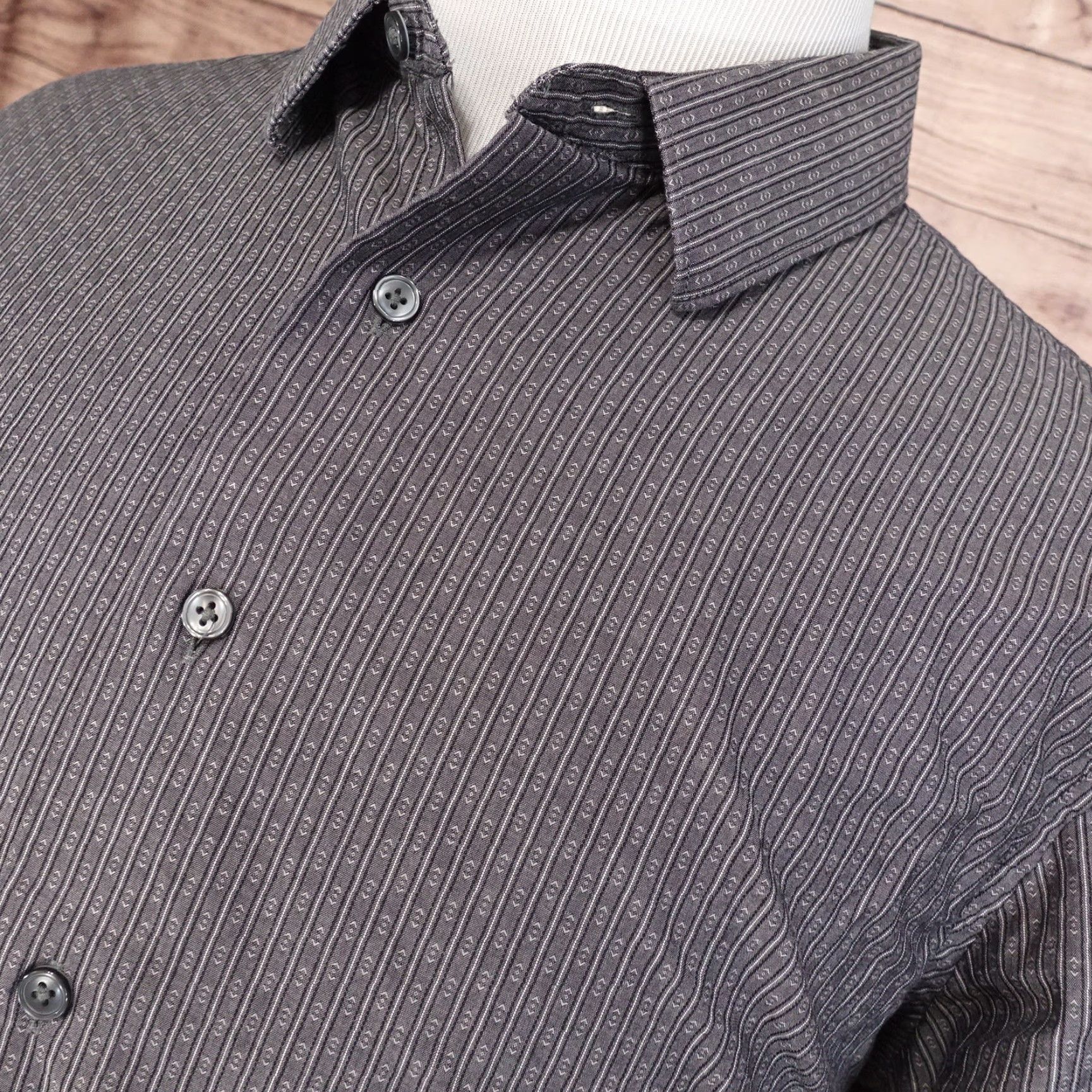 Apt. 9 APT 9 Slim Fit Geometric Striped Long Sleeve Button Down Shirt Mens XL Multicolor Pattern Geometric 90s Event Casual Business Formal Workwear Mens XL Size US XL / EU 56 / 4 - 2 Thumbnail