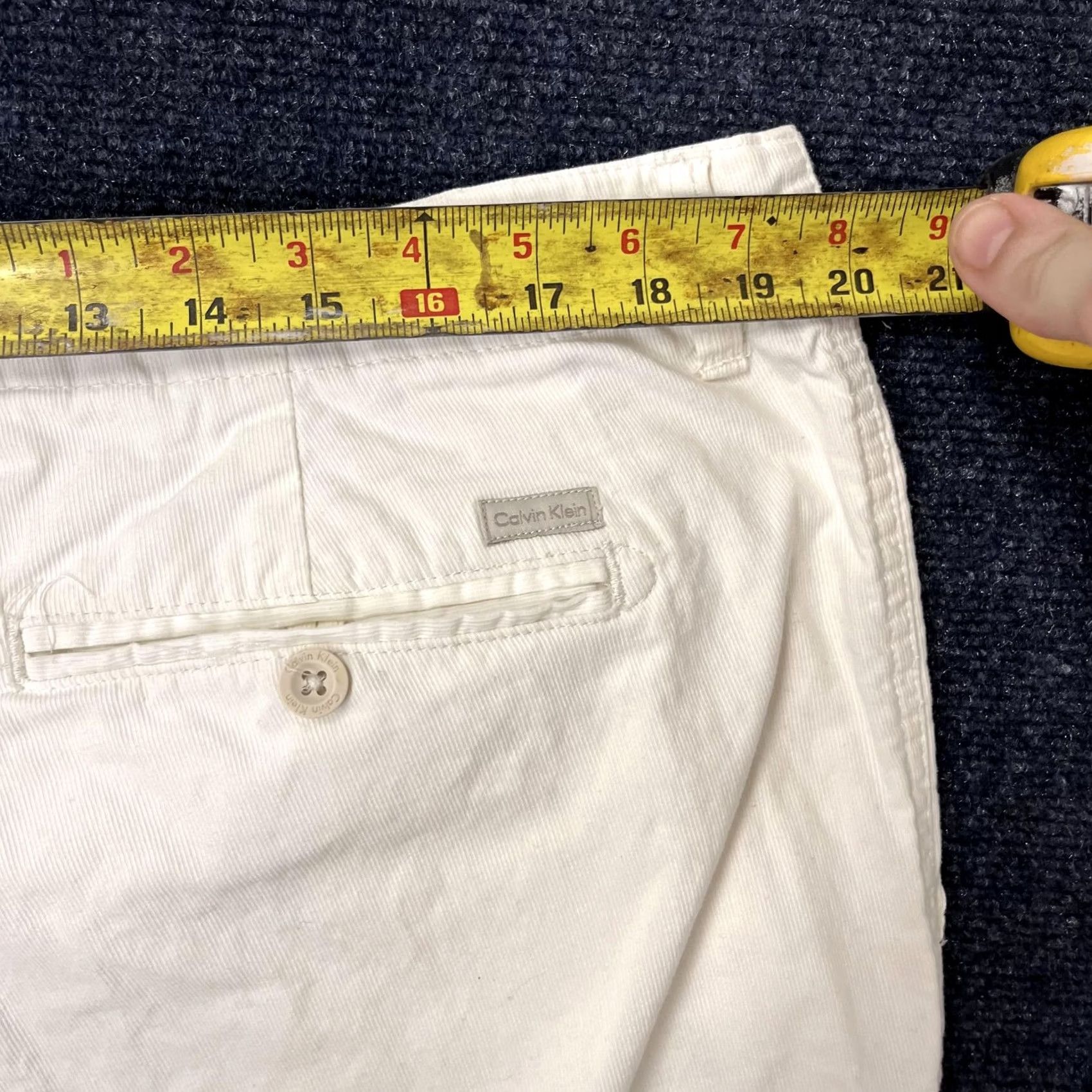 Calvin Klein Calvin Klein Pants Mens 40x30 White Chino Flat Front Straight Leg Cotton Casual Clothing Size US 40 / EU 56 - 7 Thumbnail