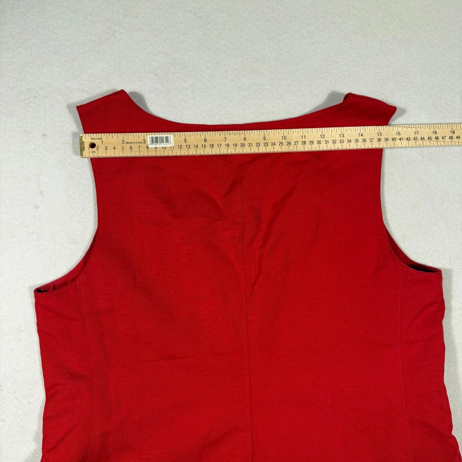 Alex Mill Alex Mill Vest Womens XL Red Scoop Neck Vest Linen Cotton Size XL / US 12-14 / IT 48-50 - 7 Thumbnail