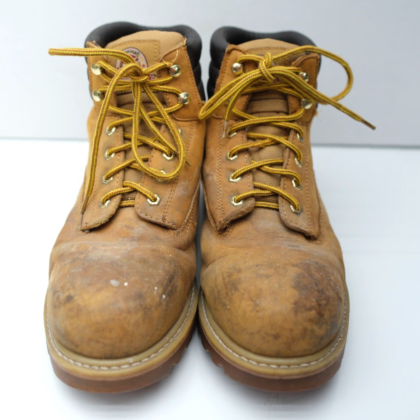 Vintage Brahma Brutis II Men's Leather Steel Toe Oil Resistant Work Boots Size 13 Tan Wheat Black Leather Boots Mens Workwear Steel Toe ImmediateUse? Size US 13 / EU 46 - 2 Thumbnail
