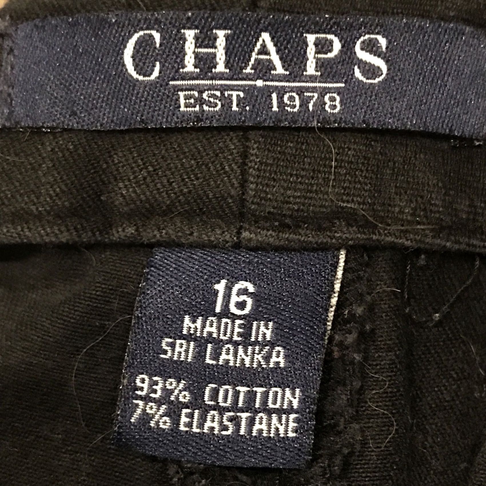 Chaps Chaps Dress Pants Womens Size 16 Black Cotton Blend A29 Size 38" / US 16 / IT 52 - 2 Thumbnail