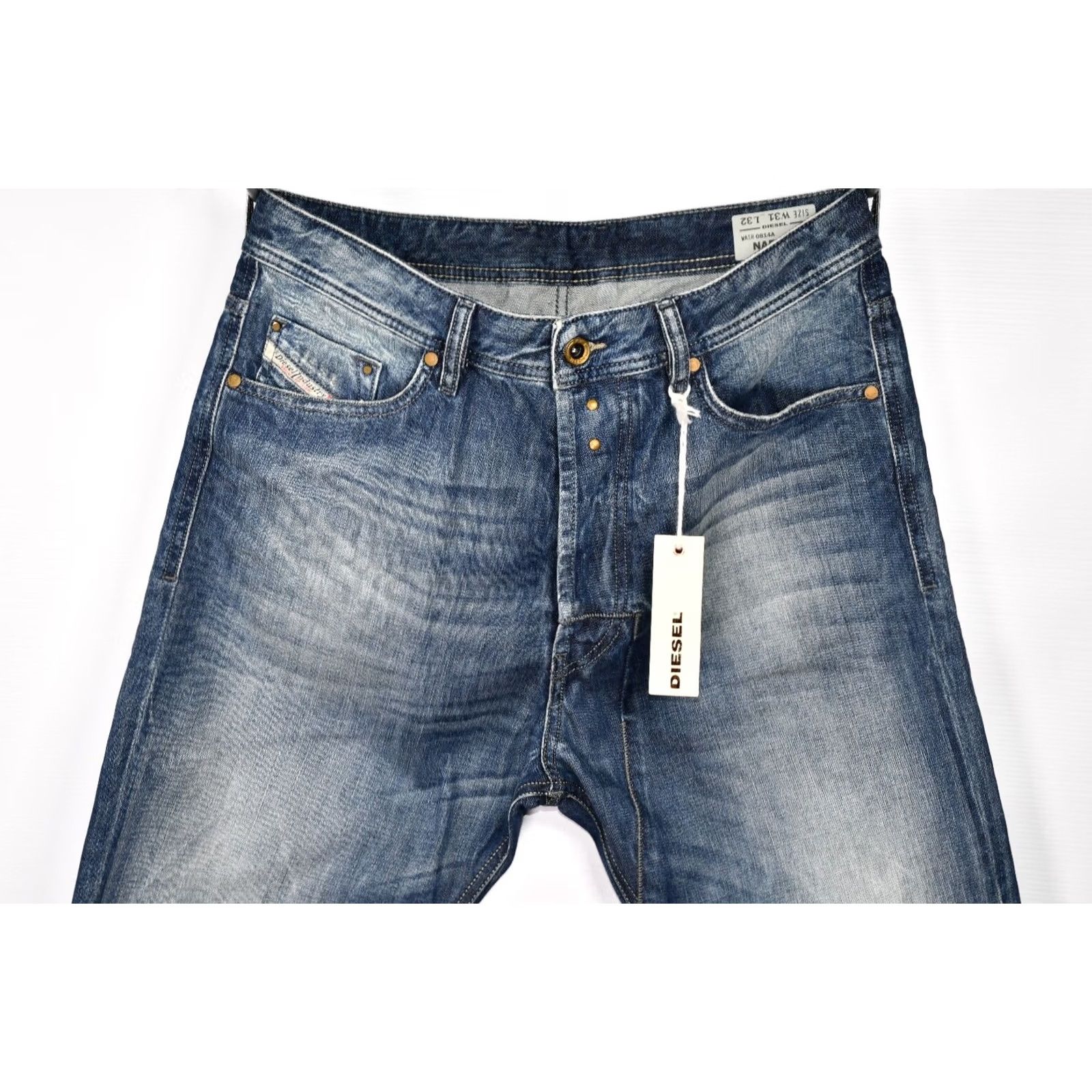 Diesel Diesel Narrot 0814A Regular Carrot Jeans Blue Men's W31 L32 Jeans Regular Mens Jeans Size US 31 - 3 Thumbnail