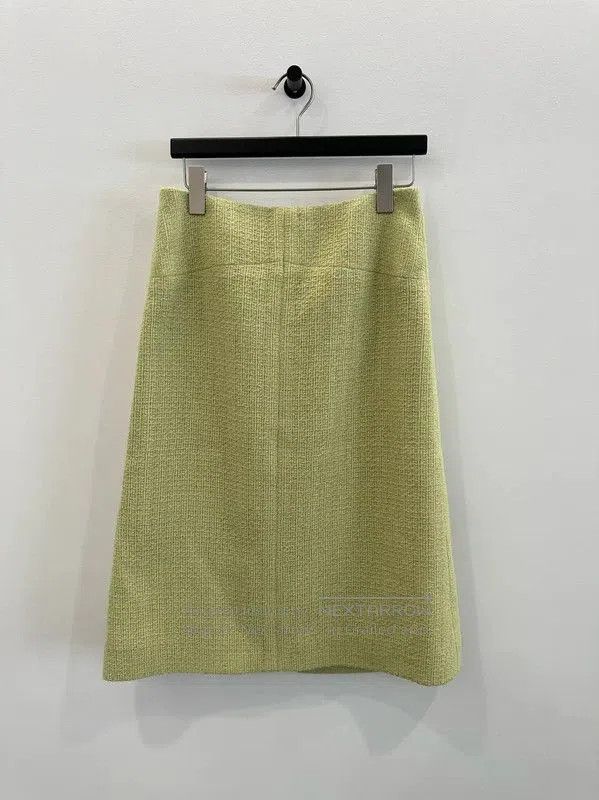 Chanel Chanel Green Wool Midi Skirt . Size 24" / US 00 / IT 34 - 2 Thumbnail