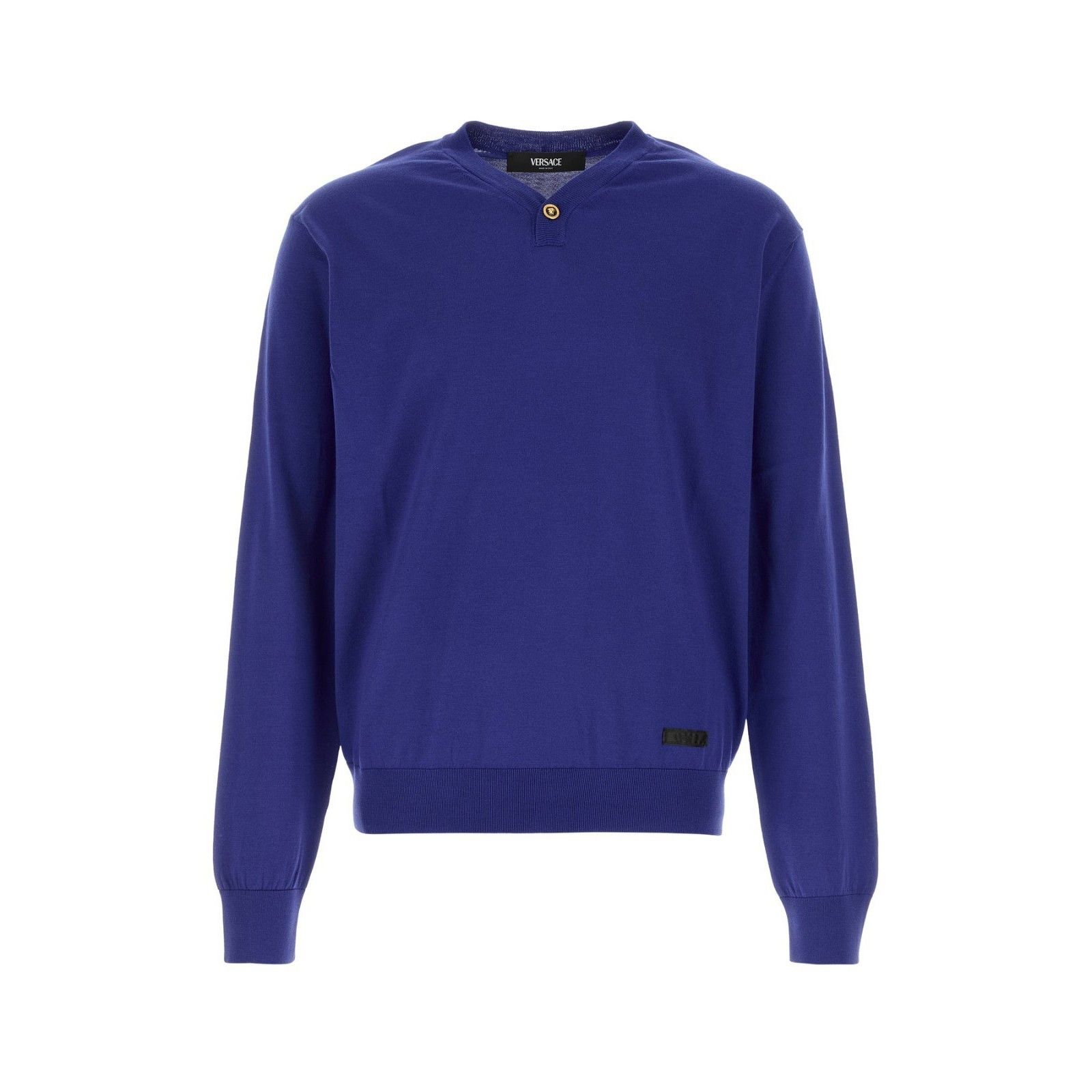 Versace VERSACE Blue Silk Blend Sweater New & Authentic (Men's size: Size US L / EU 52-54 / 3 - 1 Thumbnail