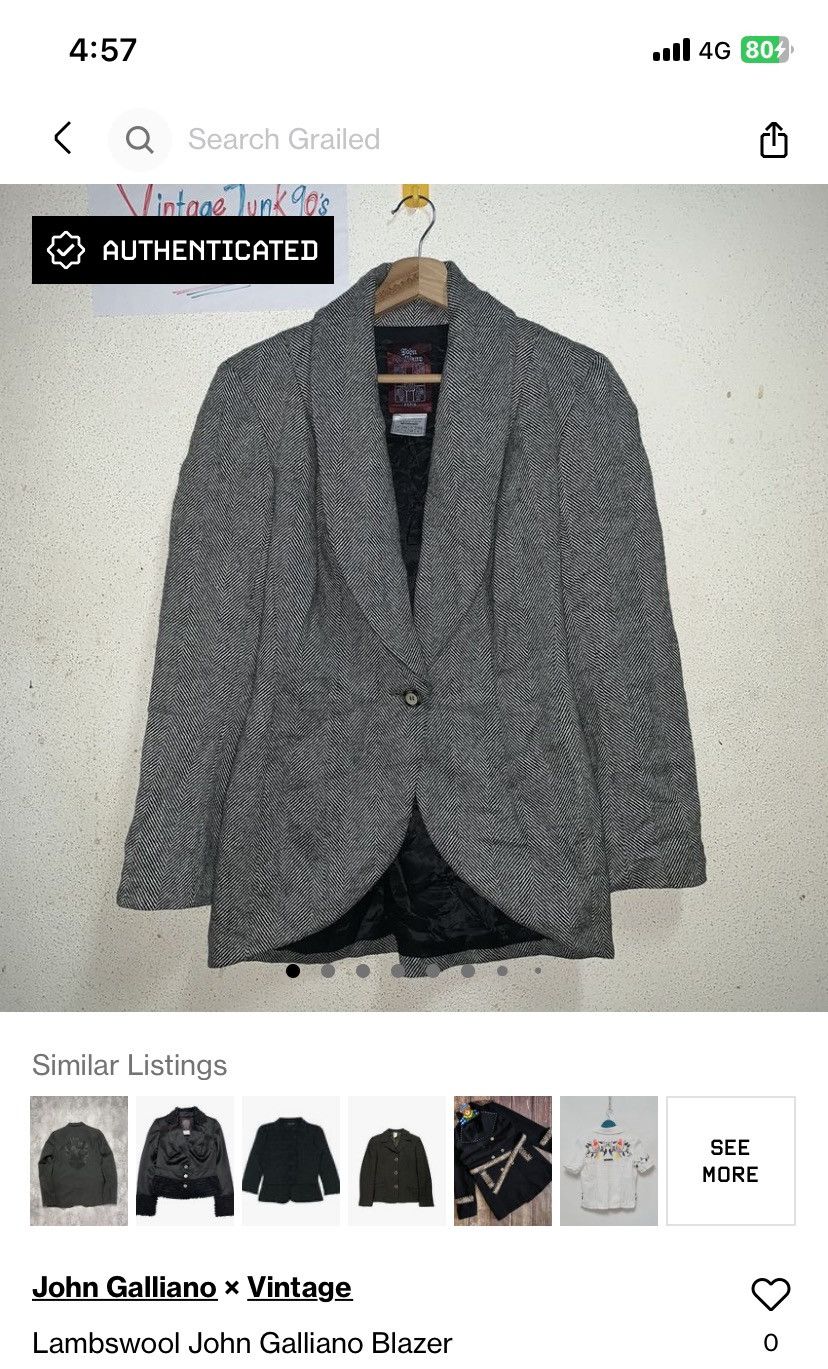 John Galliano Lambswool John Galliano Blazer Size S / US 4 / IT 40 - 10 Thumbnail