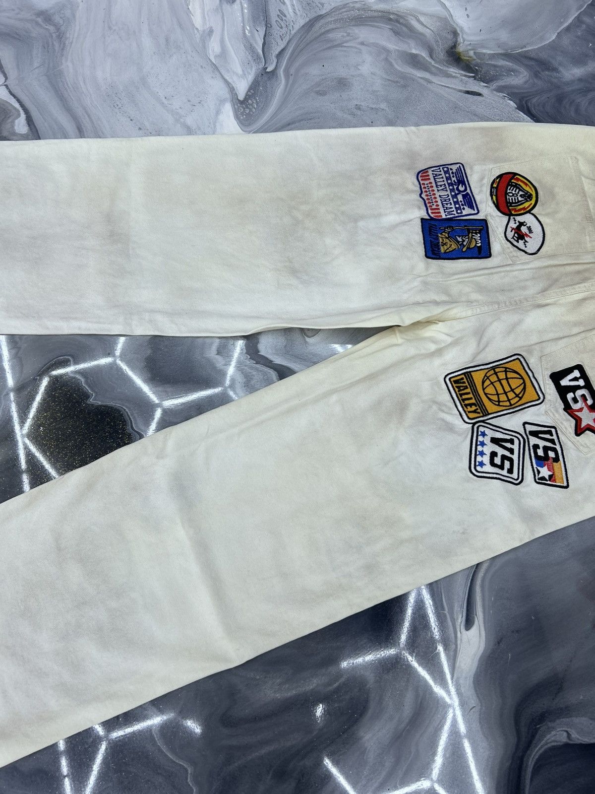 Vale Vale 1980s Painter Patch Denim Cream Size 36 Size US 36 / EU 52 - 8 Thumbnail