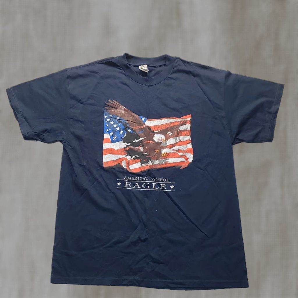 Vintage VINTAGE America Bald Eagle Shirt XL Men Blue Short Sleeve Size US XL / EU 56 / 4 - 1 Thumbnail