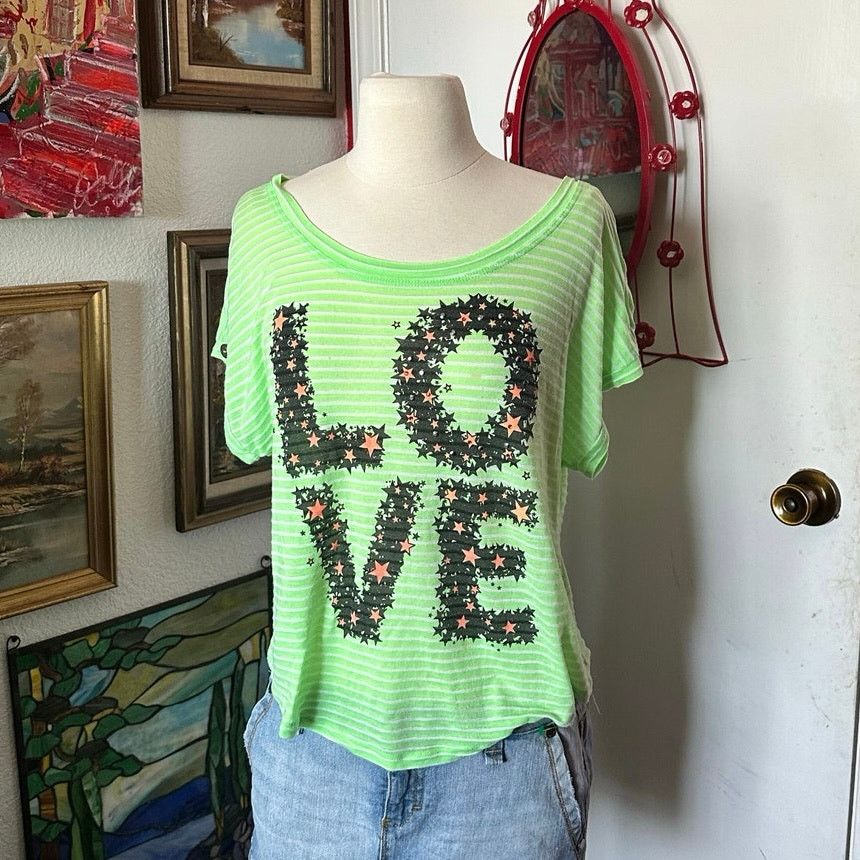 Other fresh brewed striped neon green orange shirt Size XL / US 12-14 / IT 48-50 - 1 Thumbnail