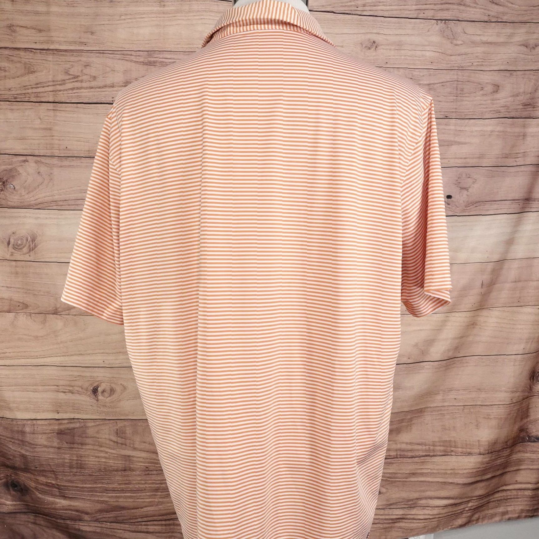 Vintage Maelreg Polo Shirt Mens XL Orange White Stripe Performance Golf Casual Shirt Size US XL / EU 56 / 4 - 5 Thumbnail