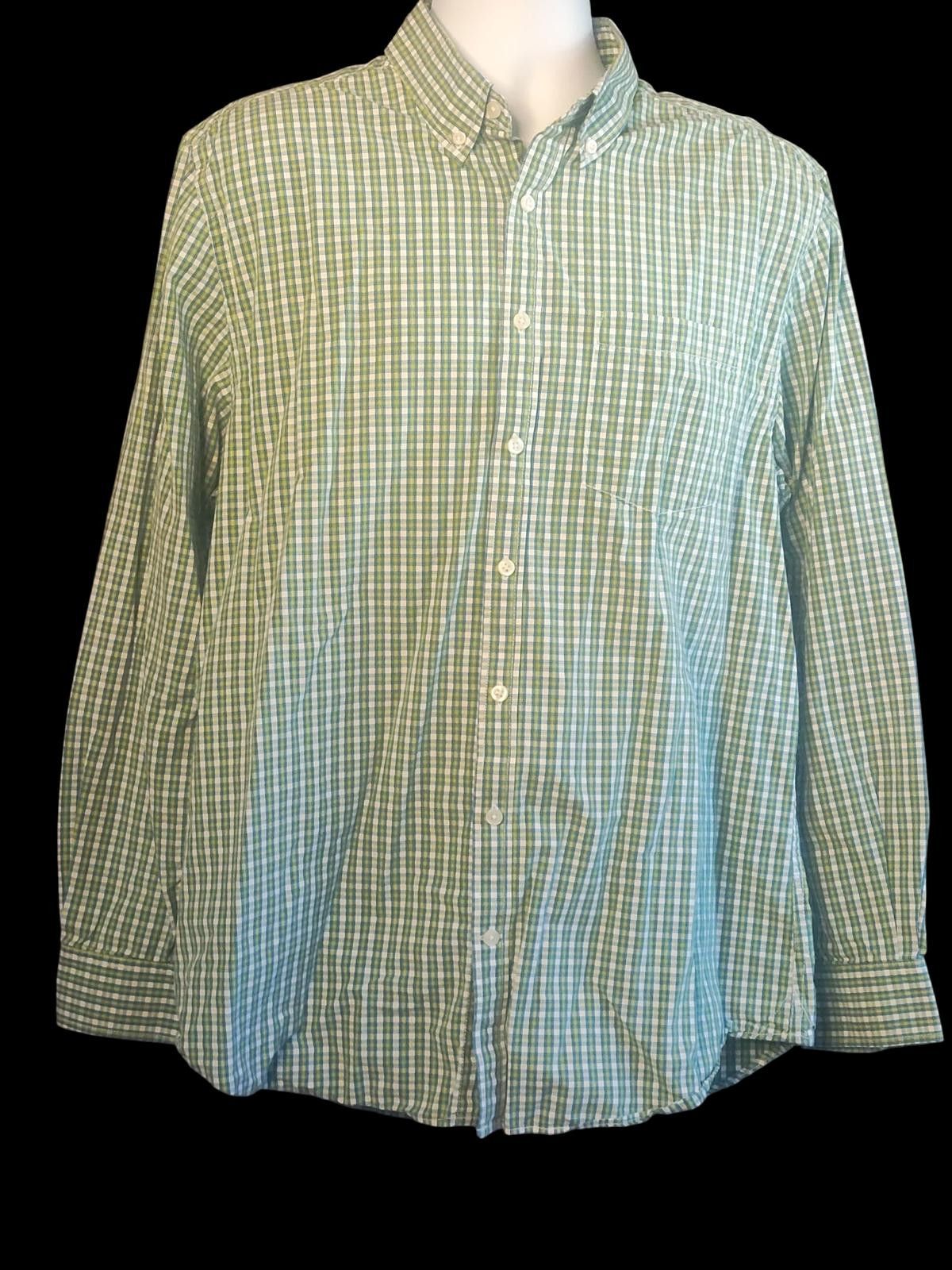 Old Navy Old Navy Men's Green Check Casual Button-Down Shirt Size US XL / EU 56 / 4 - 3 Thumbnail