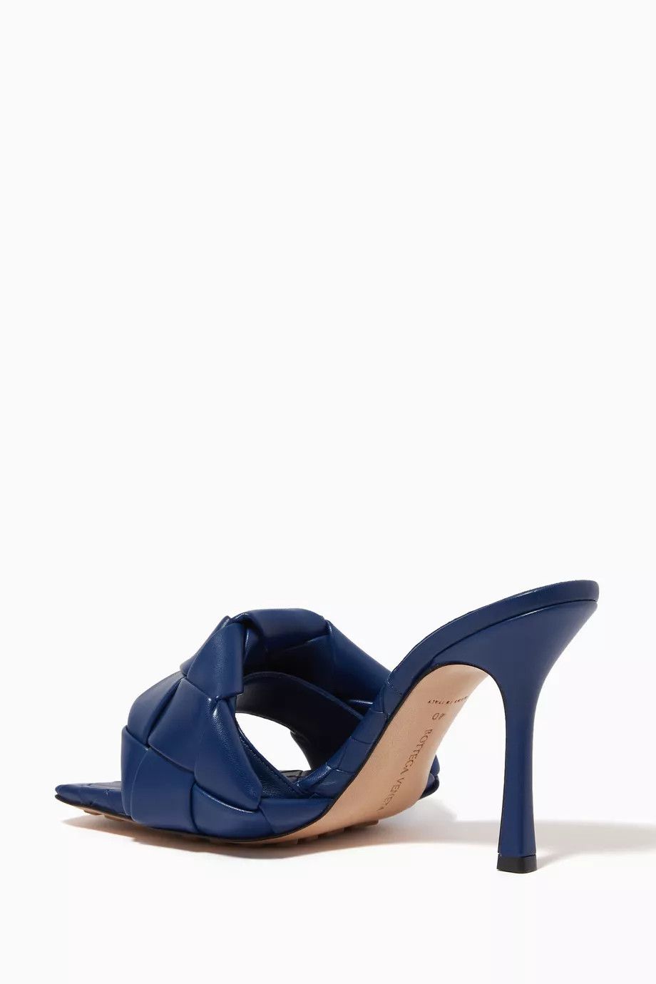 Bottega Veneta o1loc1c0824 608854 Lido Mules in Navy Blue Size US 7 / IT 37 - 4 Thumbnail