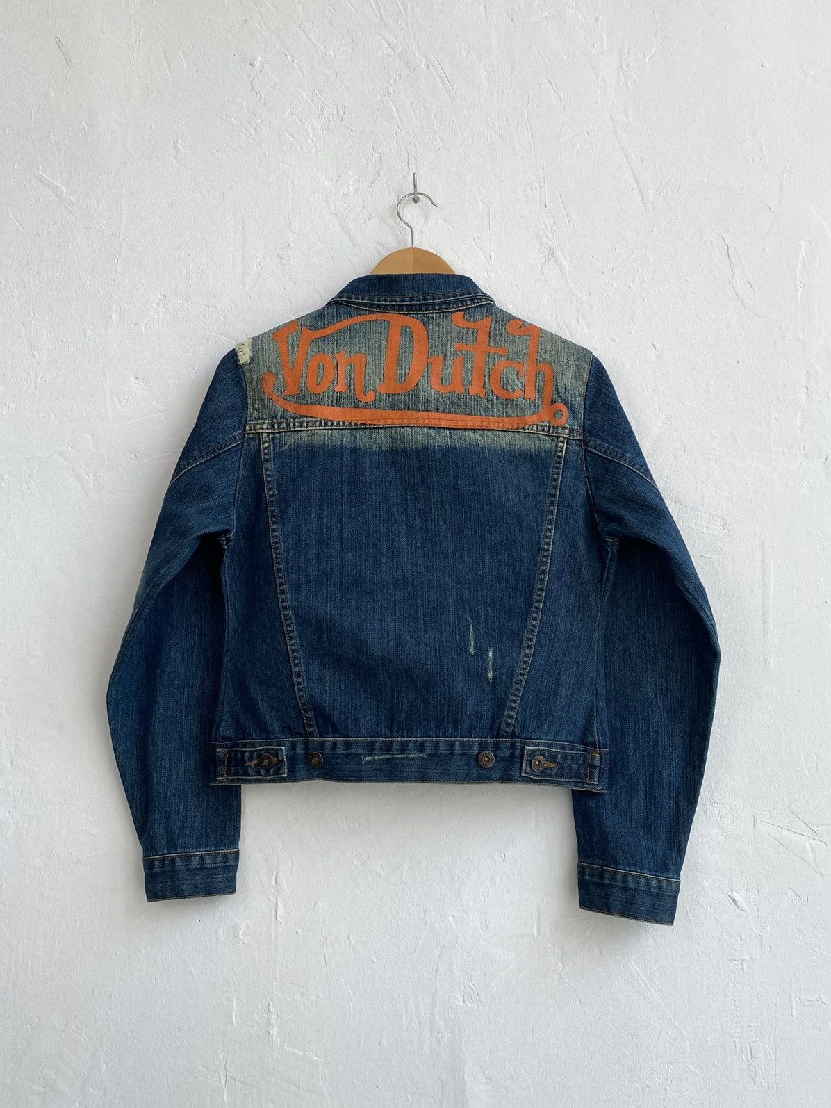 Ed Hardy × Vintage × Von Dutch Von Dutch Distressed Denim Jacket Y2K Size XS / US 0-2 / IT 36-38 - 1 Thumbnail