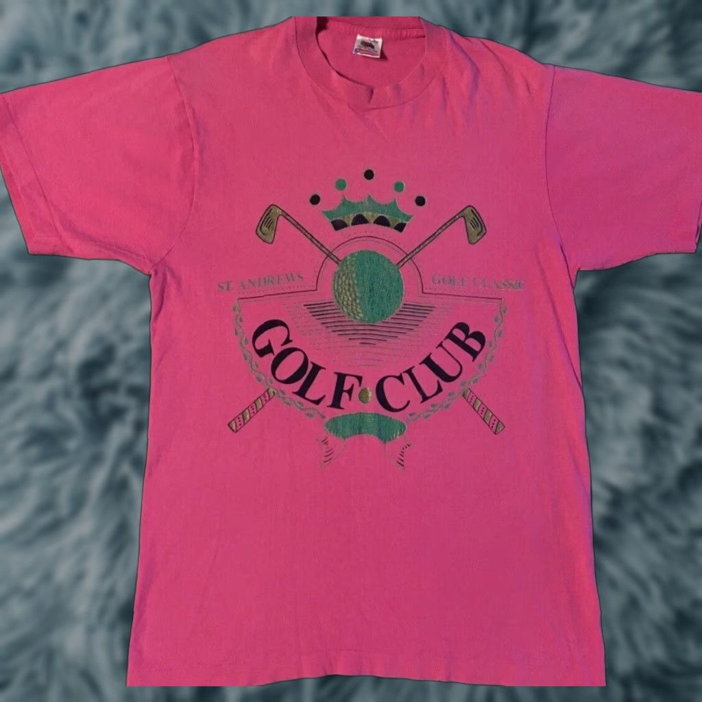 Vintage VINTAGE St Andrews Golf Club Shirt Adult L Pink 80s 90s Grunge Surf Skate USA California Beach Golf Course USA Shirt Mens Size US L / EU 52-54 / 3 - 1 Thumbnail