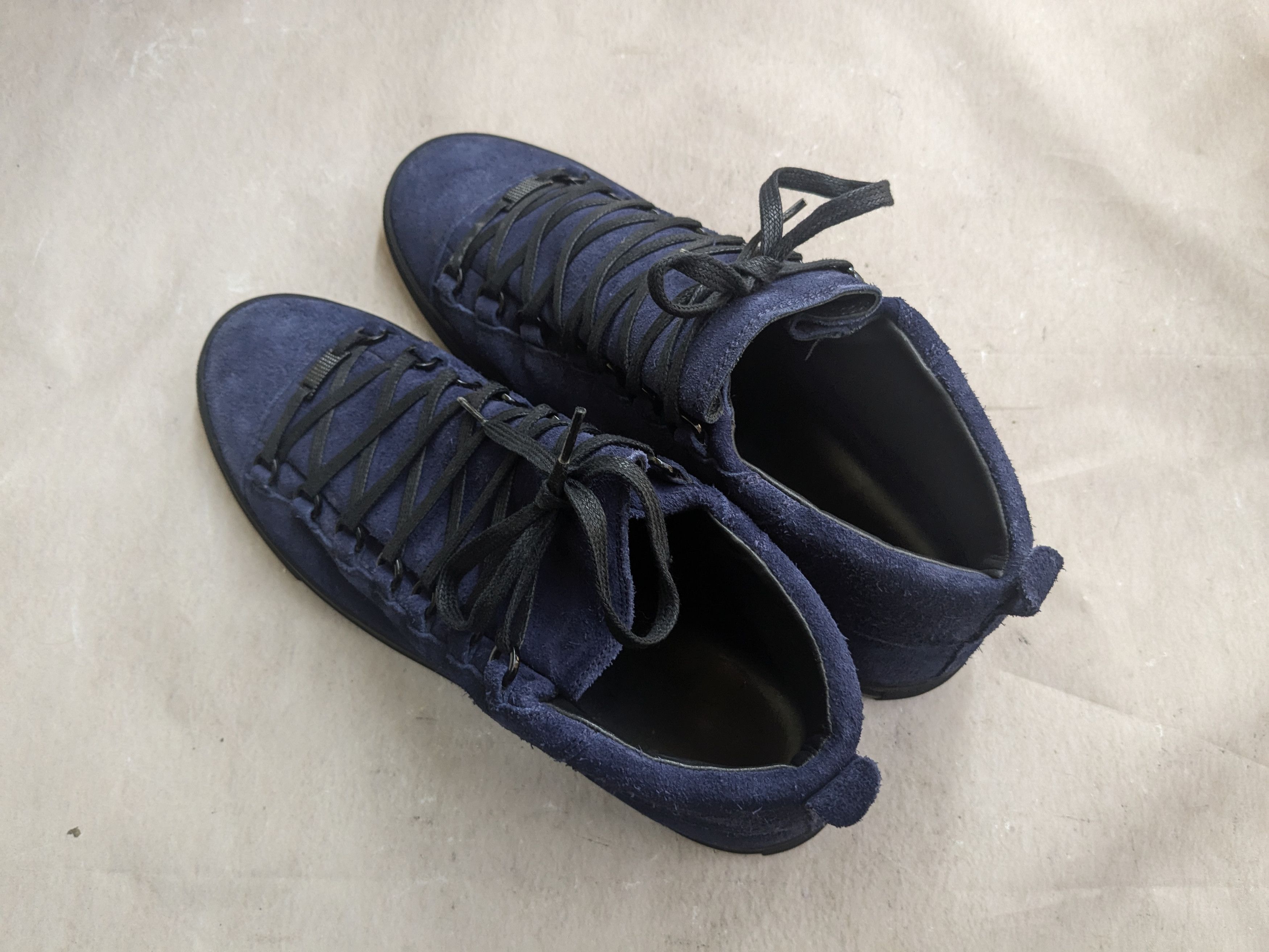 Balenciaga Balenciaga Arena Navy Blue 14 Suede Leather High Tops Size US 14 / EU 47 - 11 Thumbnail