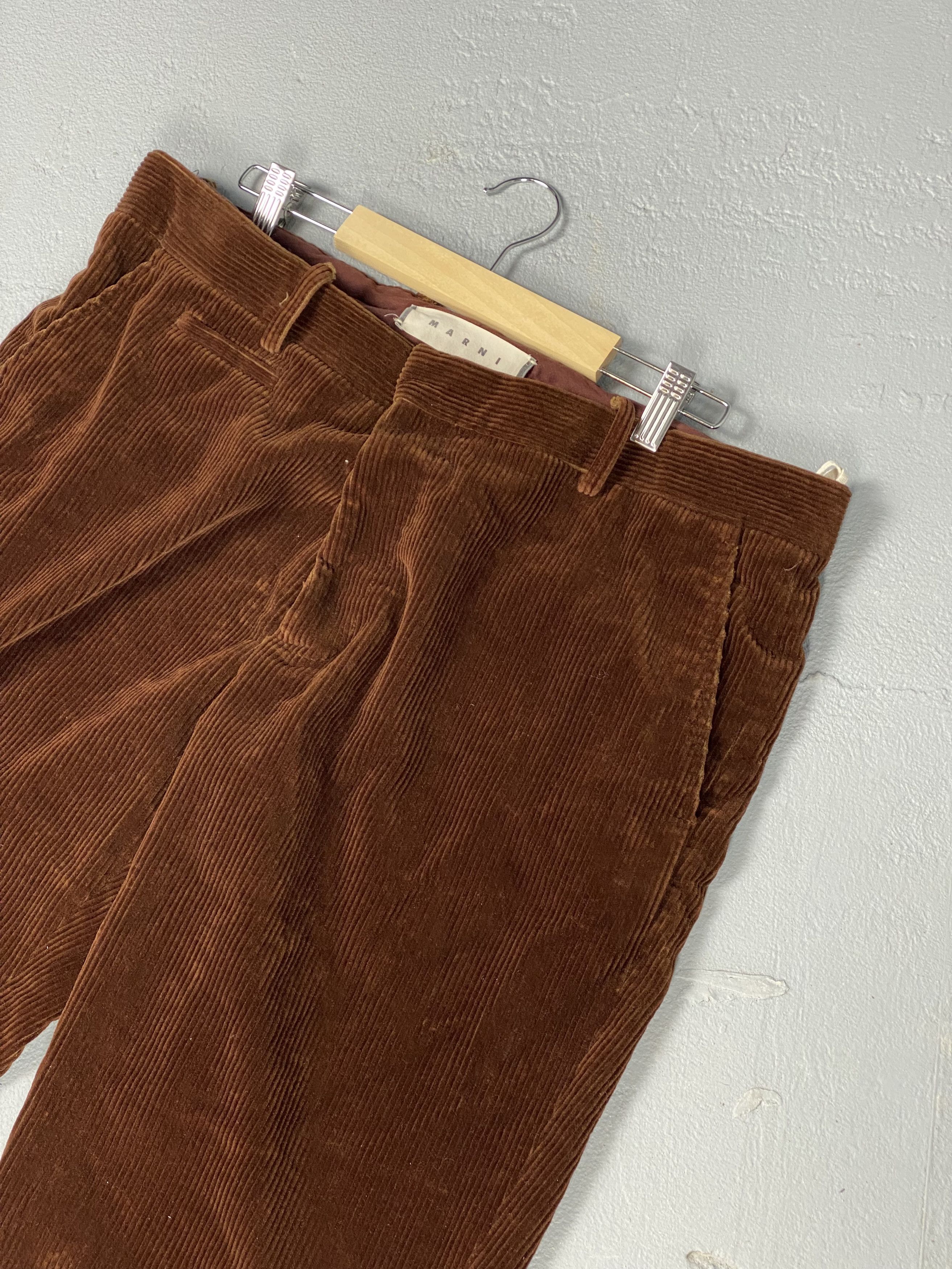 Marni Marni Wide Leg Cropped Corduroy Brown Pants Size US 38 / EU 54 - 12 Thumbnail