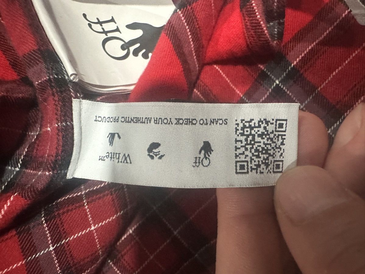 OFF-WHITE RED DIAG CHECKED FLANNEL SHIRT