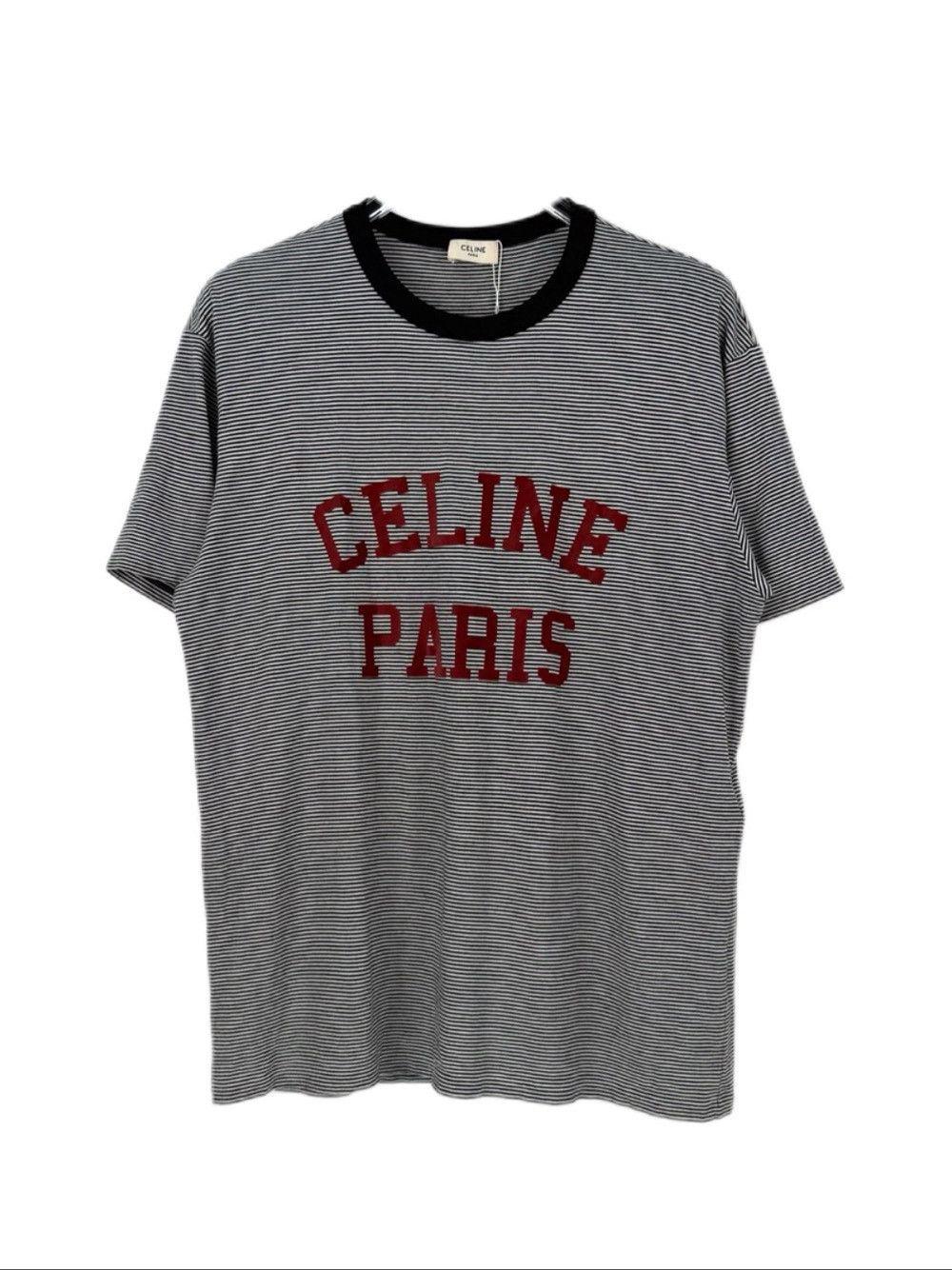 Celine CELINE Logo Striped T-Shirt Size US S Size US S / EU 44-46 / 1 - 1 Thumbnail