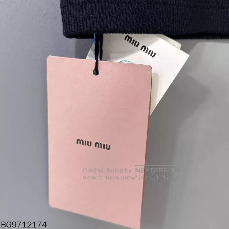 Miu Miu Miu Miu Size S Black lace logo short sleeves Size S / US 4 / IT 40 - 6 Thumbnail