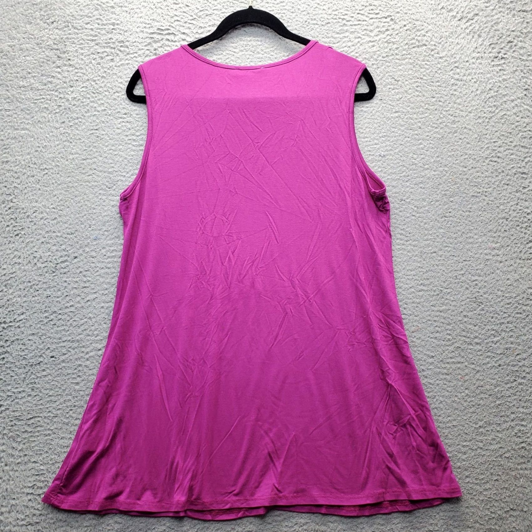 Olive Free To Live Tunic Top Womens L Pink Rayon Sleeveless Round Neck Pullover Shirt Blouse Size L / US 10 / IT 46 - 2 Thumbnail