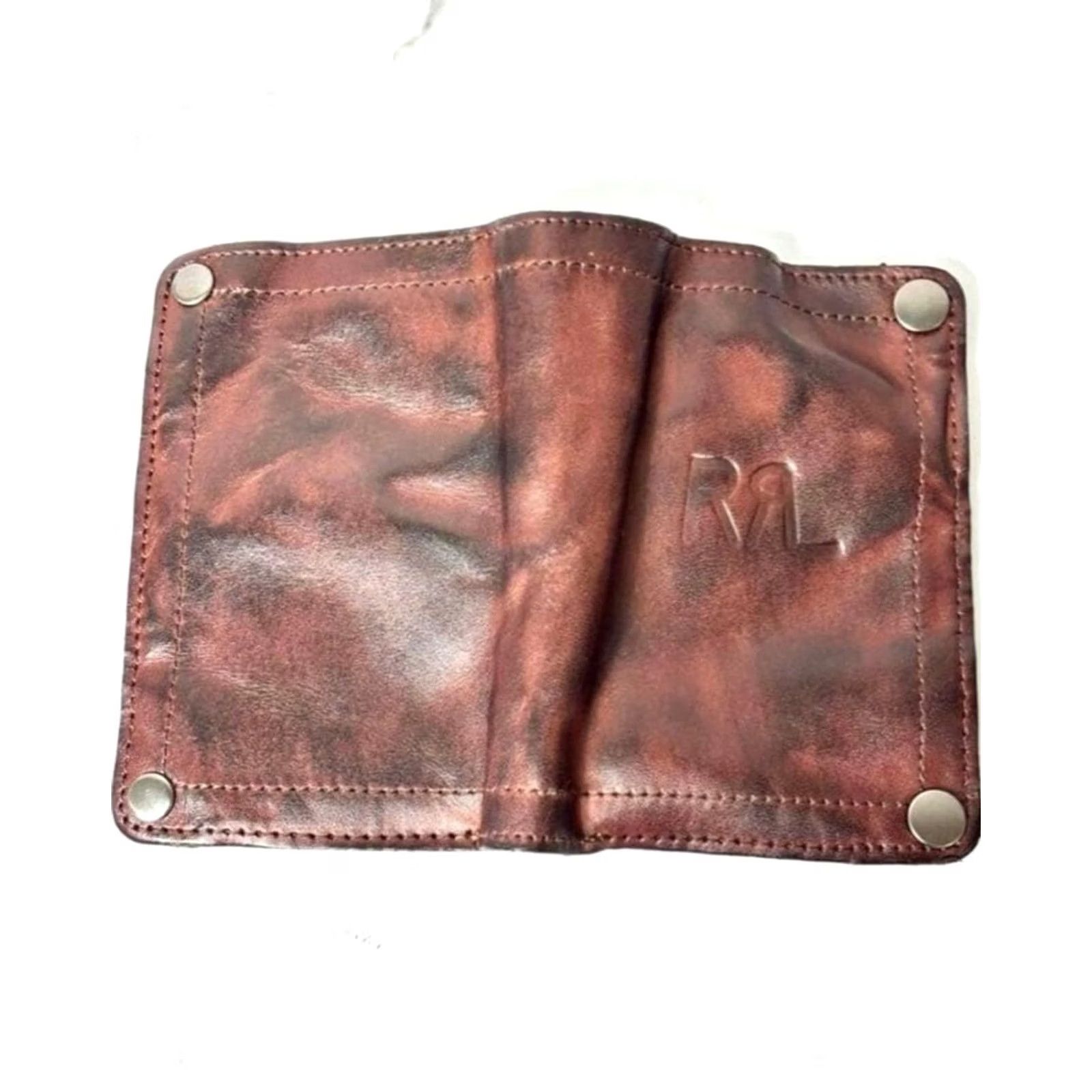 Ralph Lauren RRL RALPH LAUREN Brown leather bifold wallet NEW SIZE 9.5 x 13.5 cm UNISEX Size ONE SIZE - 4 Thumbnail