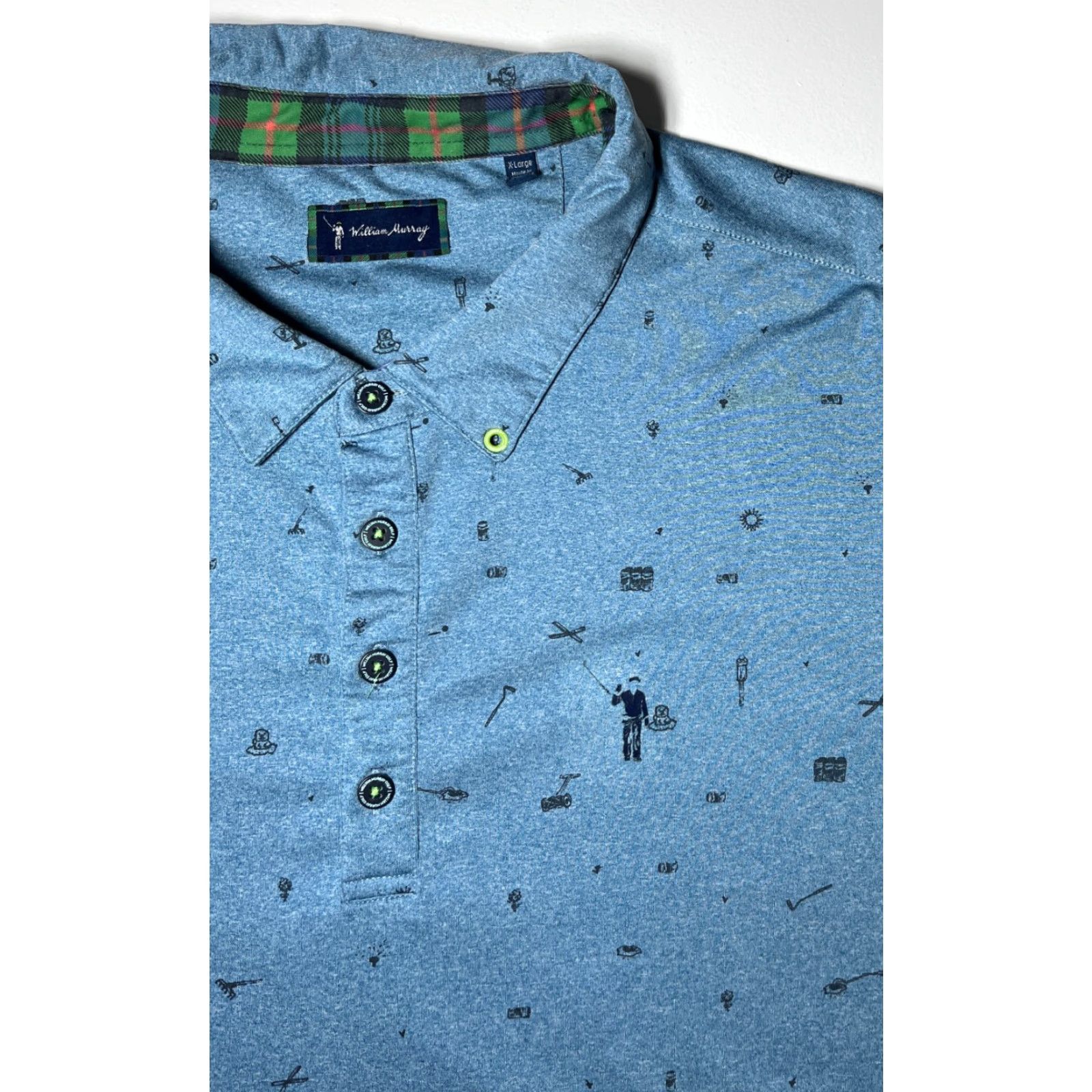 Vintage William Murray Polo Shirt Polo Men XL Blue Short Sleeve Golf Sports Activewear Mens Size US XL / EU 56 / 4 - 3 Thumbnail