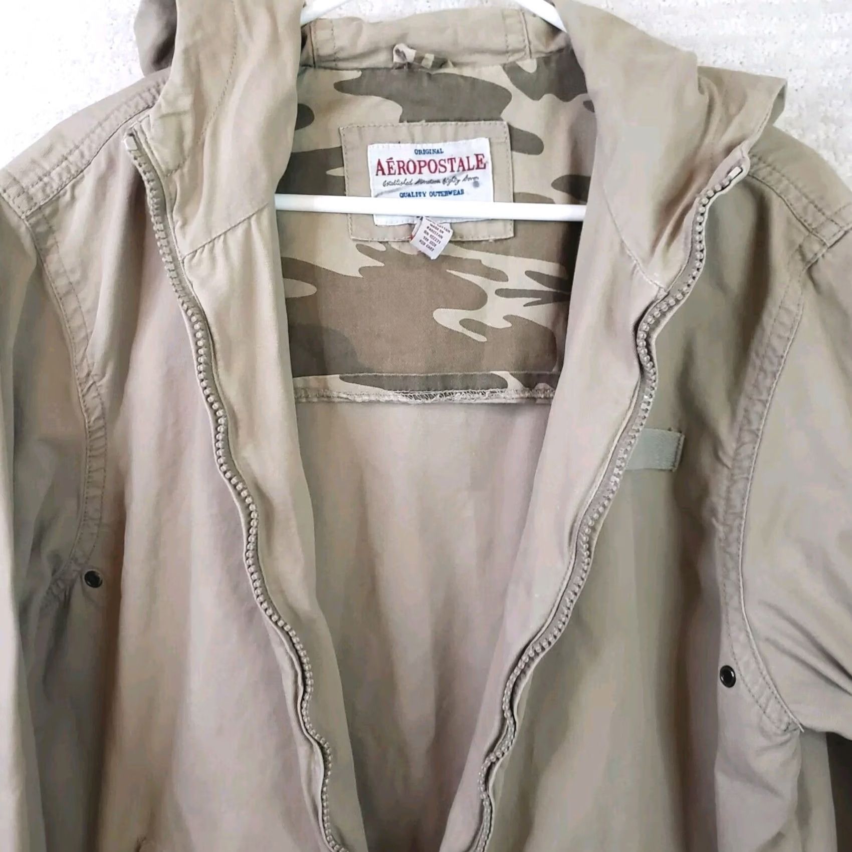 Vintage Aéropostale Men's L Beige Full Zip Canvas Jacket Outdoor Coat Unlined Size US L / EU 52-54 / 3 - 3 Thumbnail