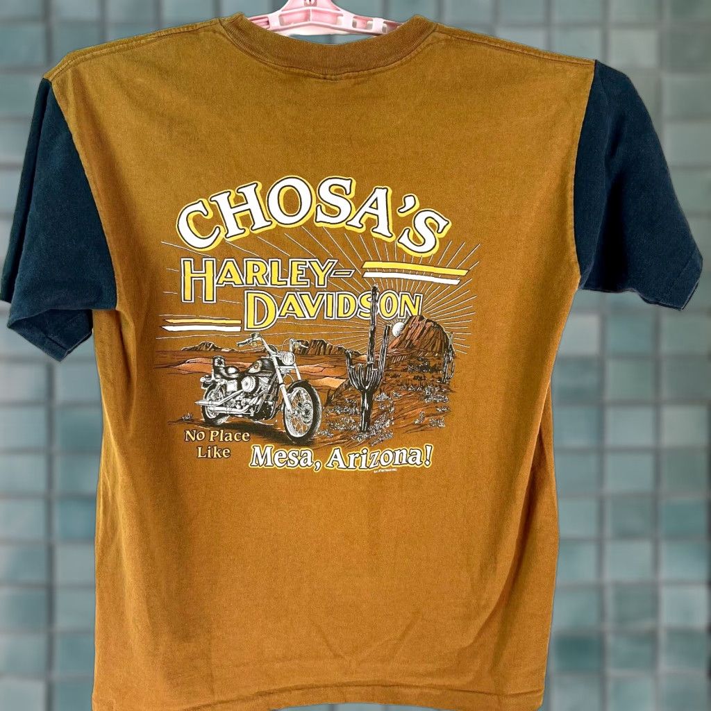 Harley Davidson VINTAGE Harley-Davidson 1995 Motorcycle Graphic T-Shirt Brown XL Mens Size US XL / EU 56 / 4 - 1 Thumbnail