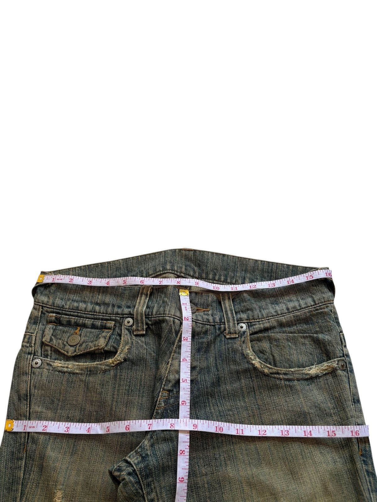 If Six Was Nine × Japanese Brand × Tornado Mart Vintage Tornado Mart Rusty Mud Wash Distress Rip Flare Jeans Size US 32 / EU 48 - 14 Thumbnail