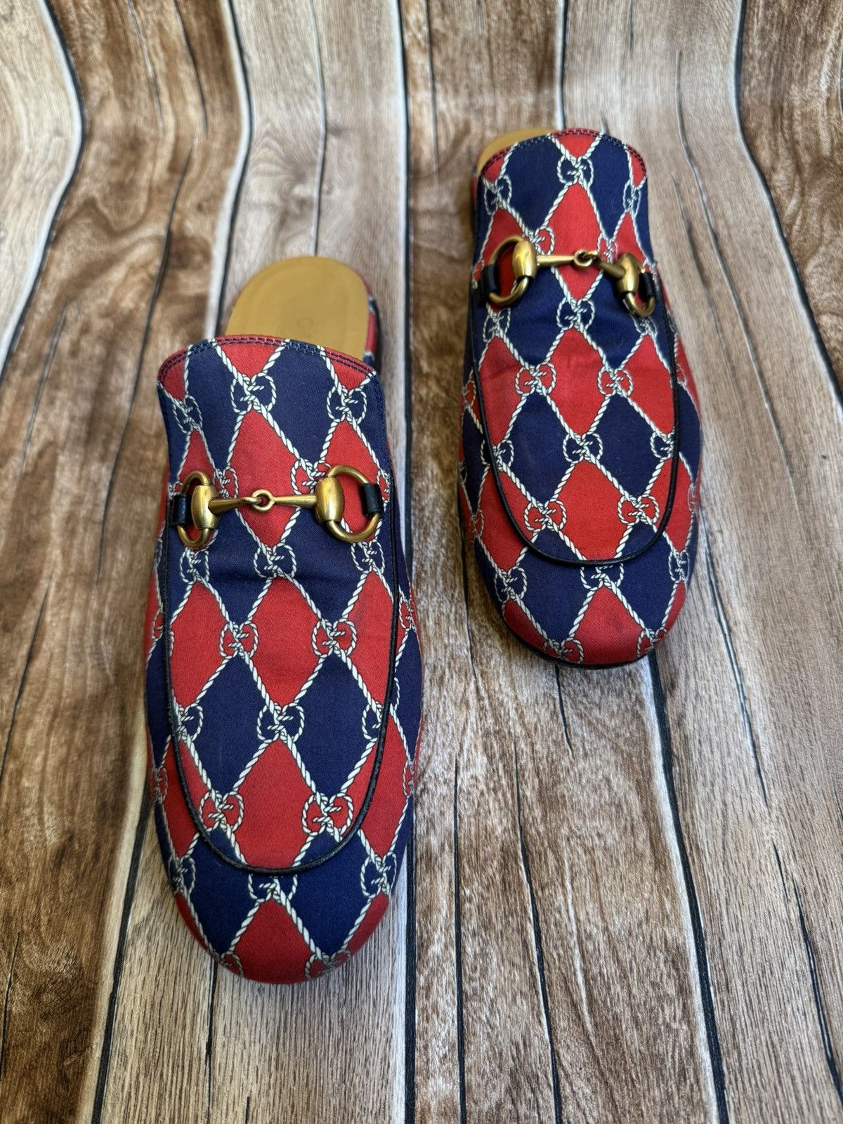 Gucci Rhombus Royal princetown mules Size US 8.5 / EU 41-42 - 3 Thumbnail