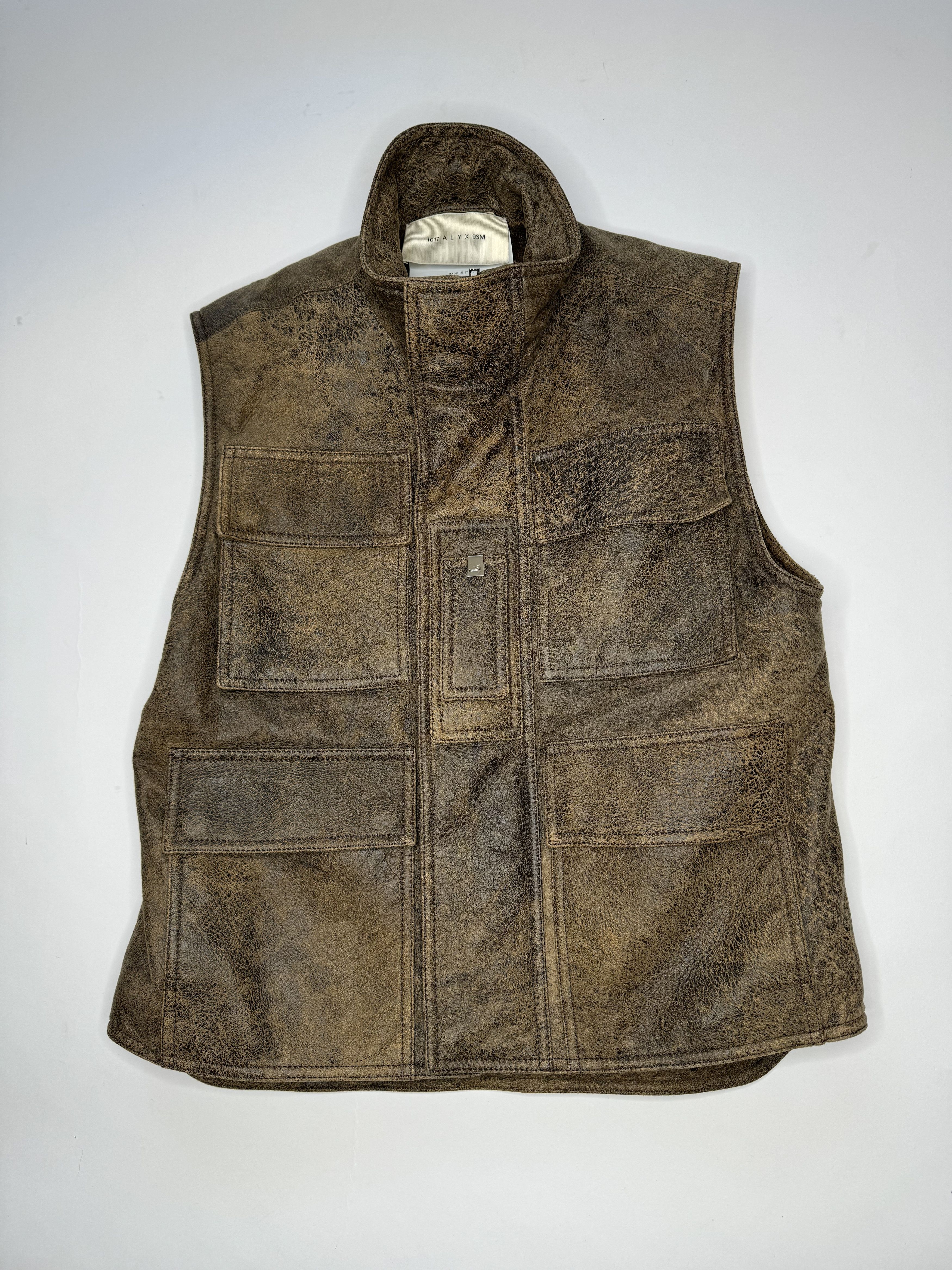 1017 ALYX 9SM Alyx Treated Tan Leather Cargo Vest Size US L / EU 52-54 / 3 - 3 Thumbnail
