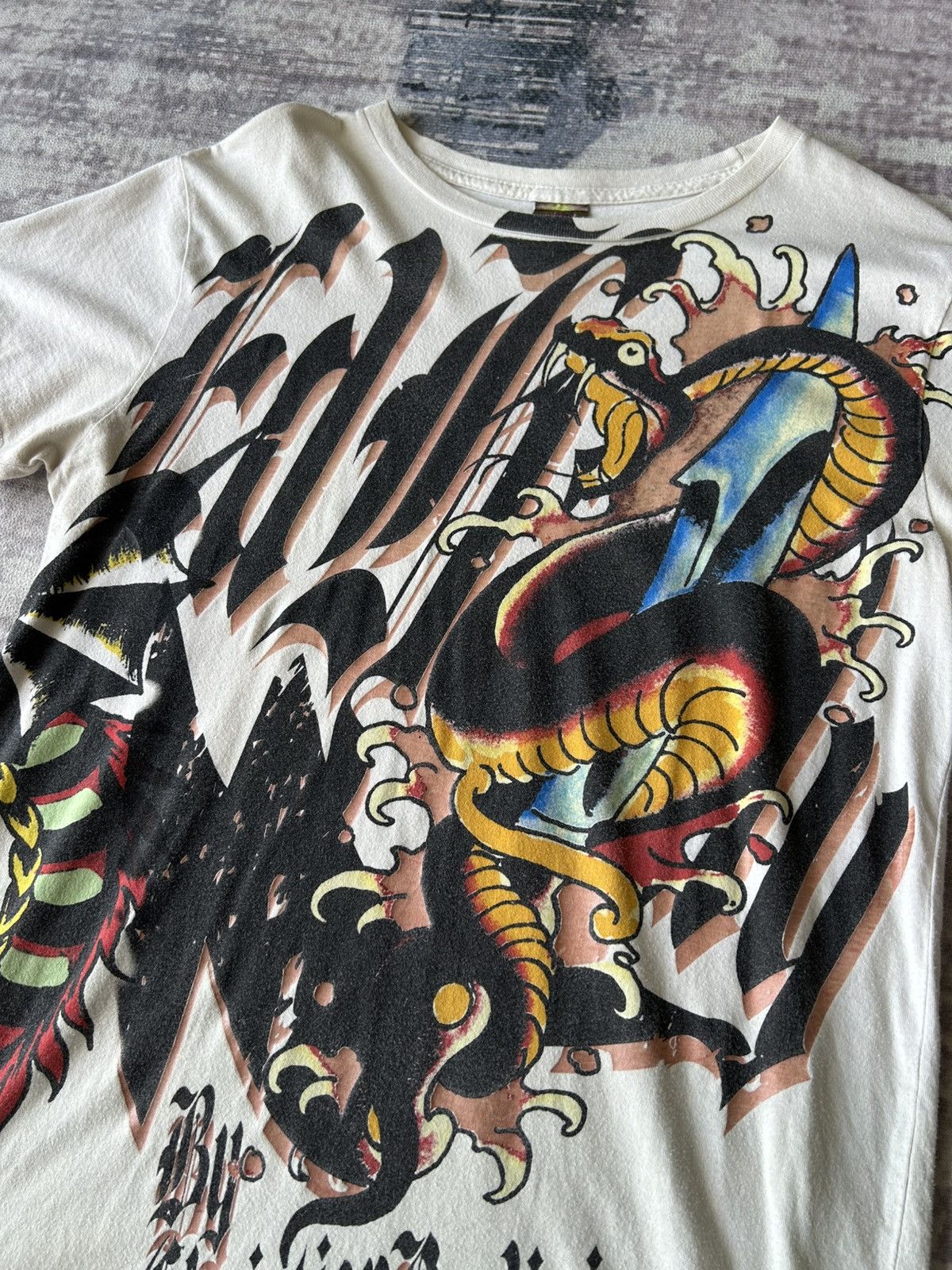 Ed Hardy Y2k Ed Hardy Overprint Snakes Tshirt Size US S / EU 44-46 / 1 - 4 Thumbnail